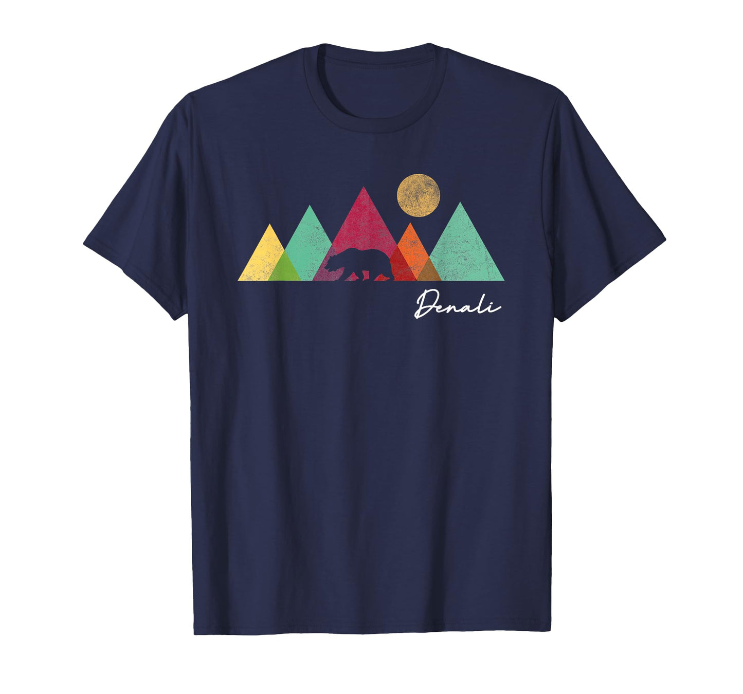 Alaska Denali National Park Souvenir Colorful Bear Mountains T-Shirt