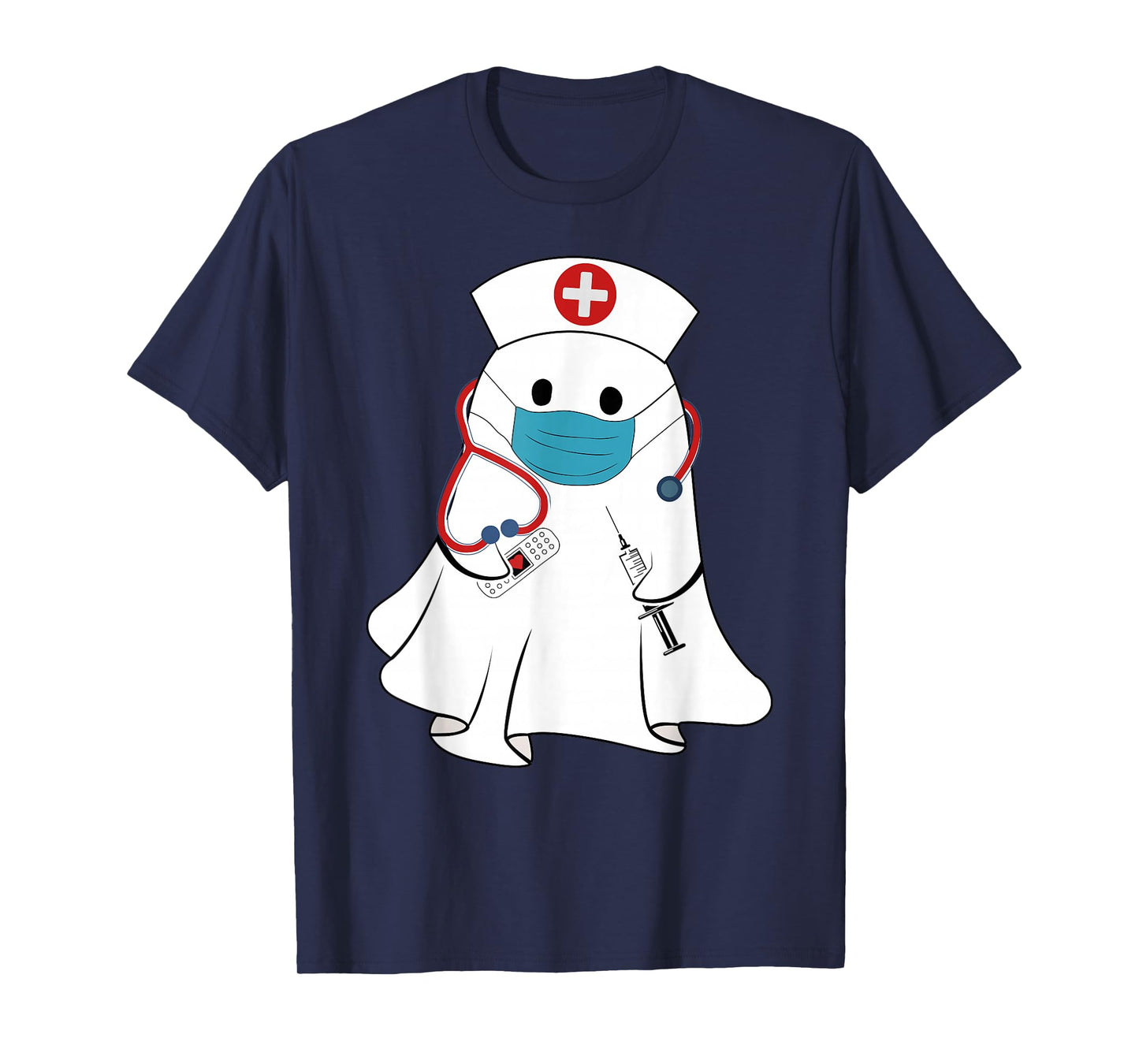 Nurse Ghost Halloween Costume Nursing Girls Women T-Shirt