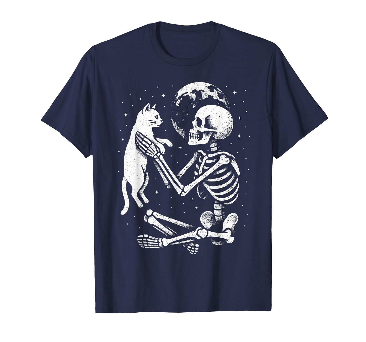 Skeleton Cat Skull Kitty Cute Goth Halloween Costume T-Shirt