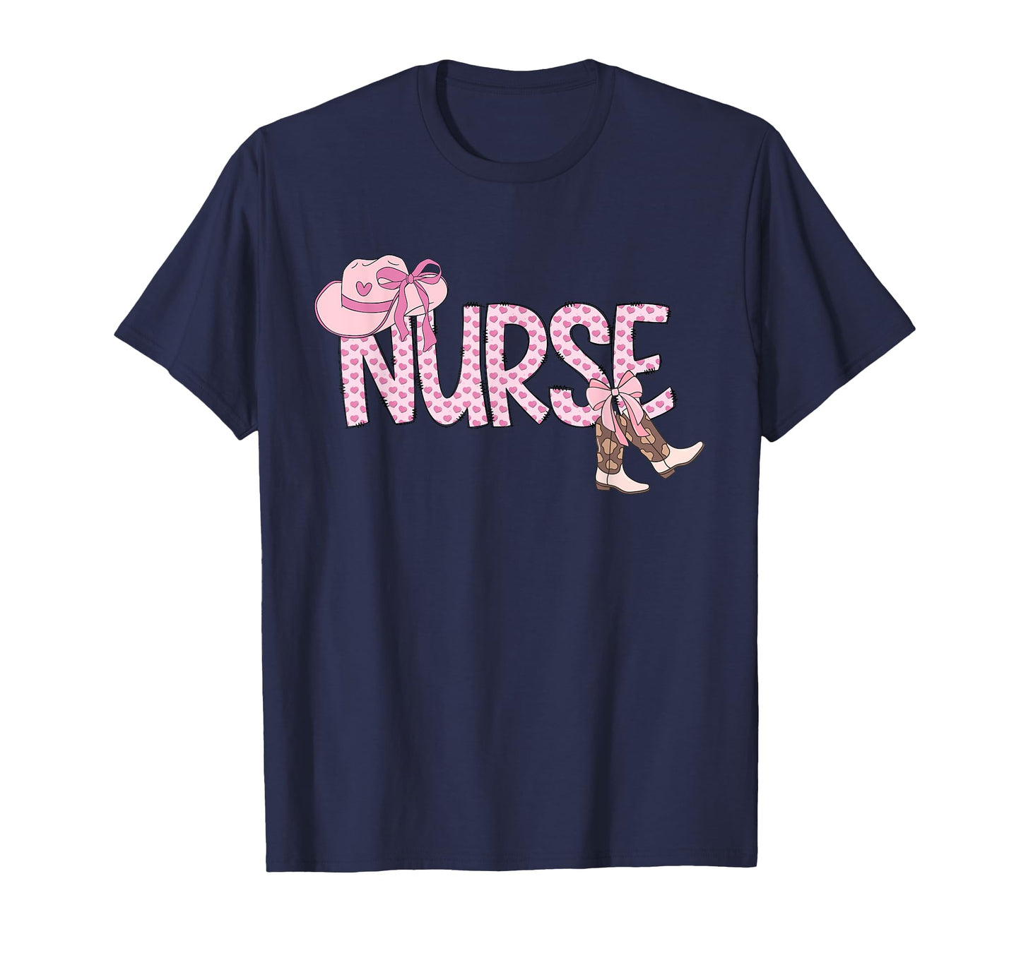Pink Coquette Western cowgirl Nurse Nursing T-Shirt