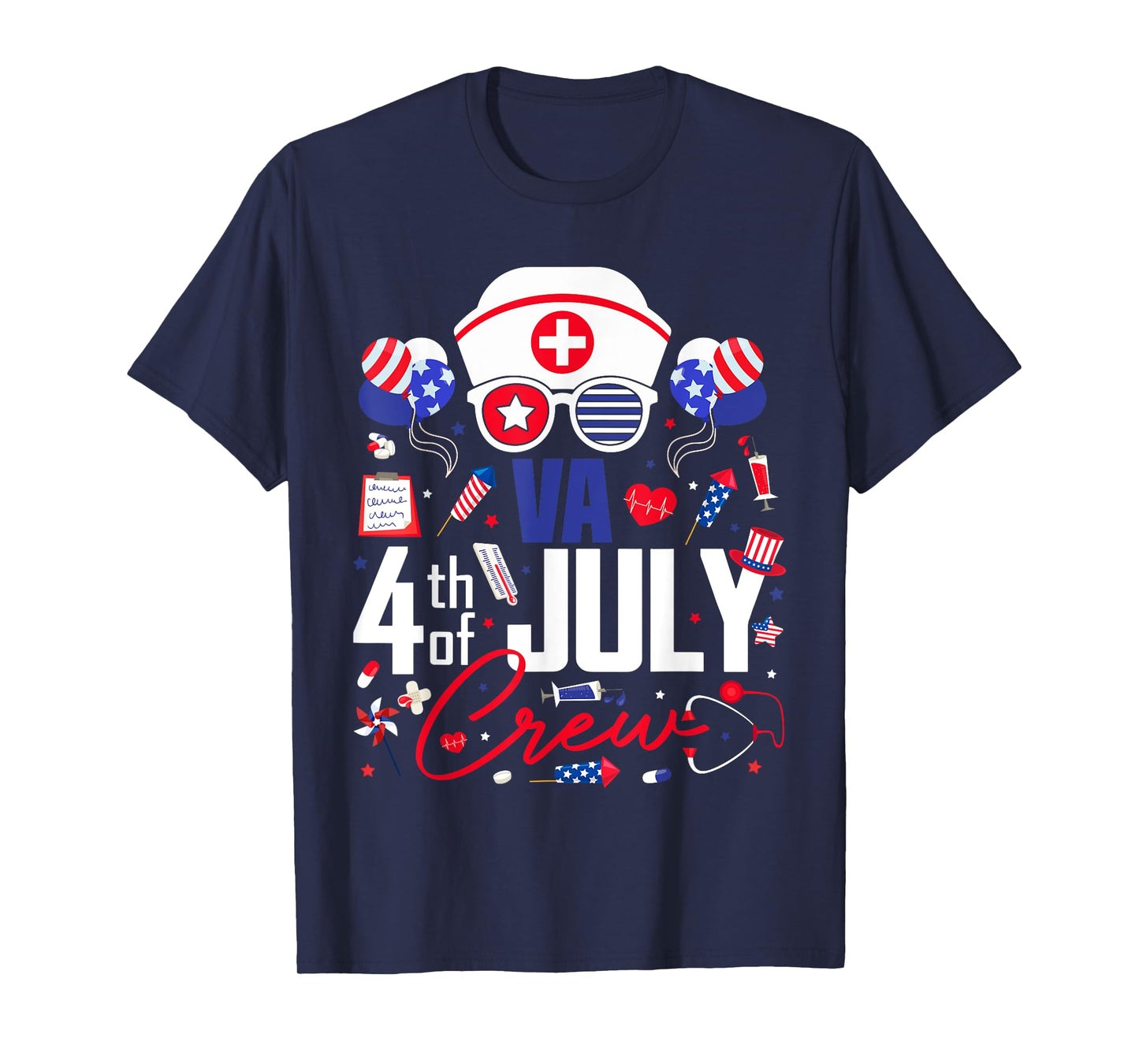 Va Nurse 4th of July Crew Independence Day Patriotic Nurses T-Shirt