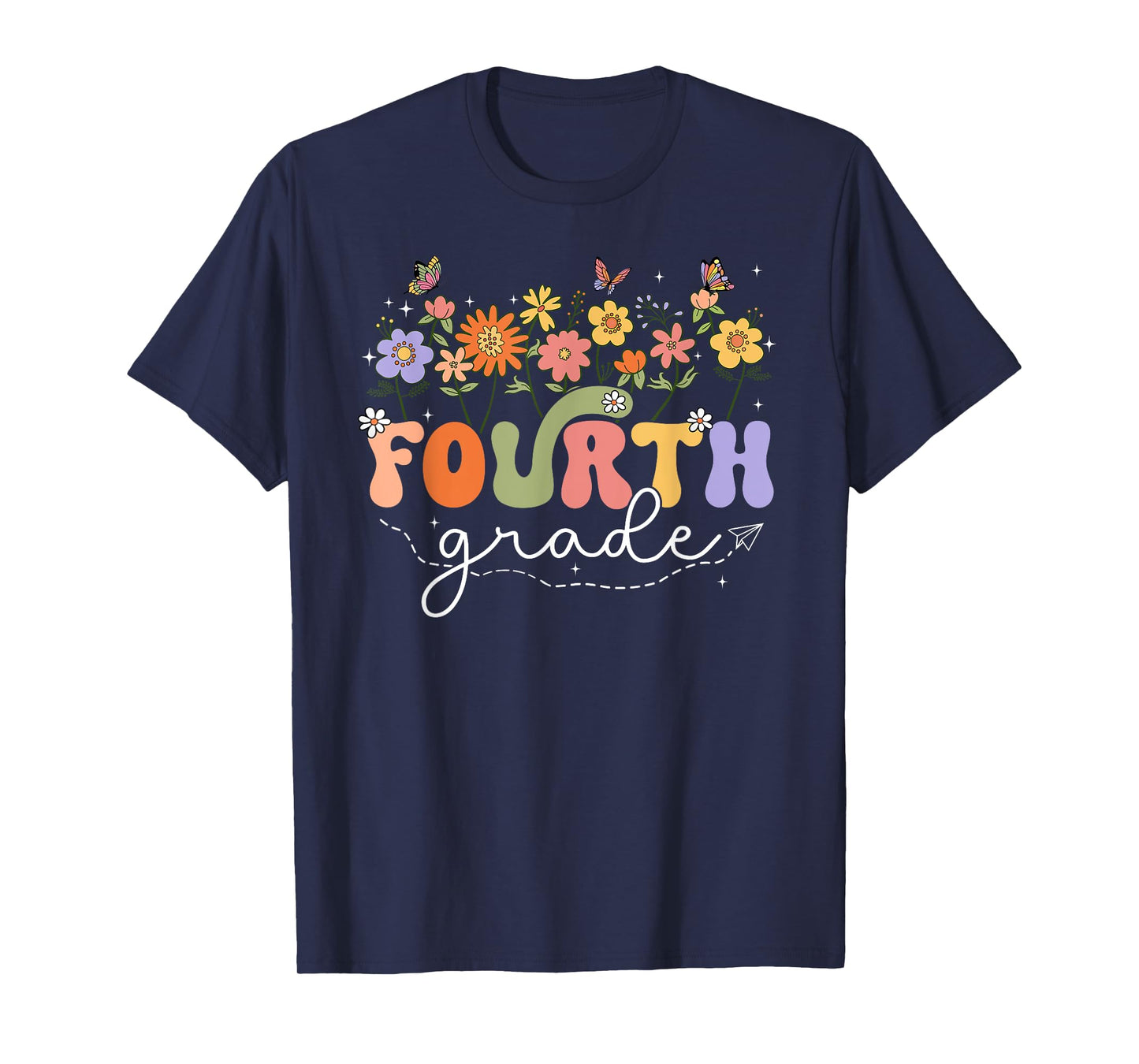 4th Fourth Grade Teacher Wildflower Back To School Floral T-Shirt