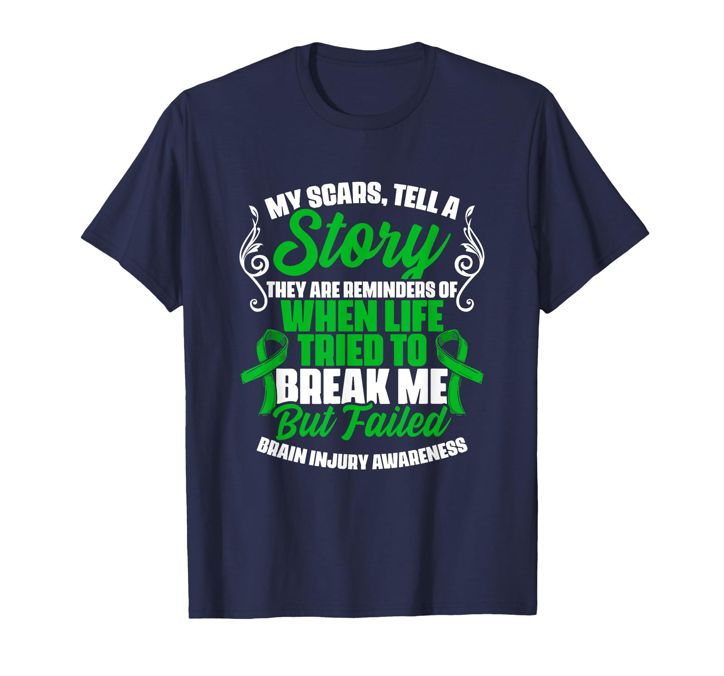 Scars Tell Story Traumatic Brain Injury Support TBI Survivor T-Shirt