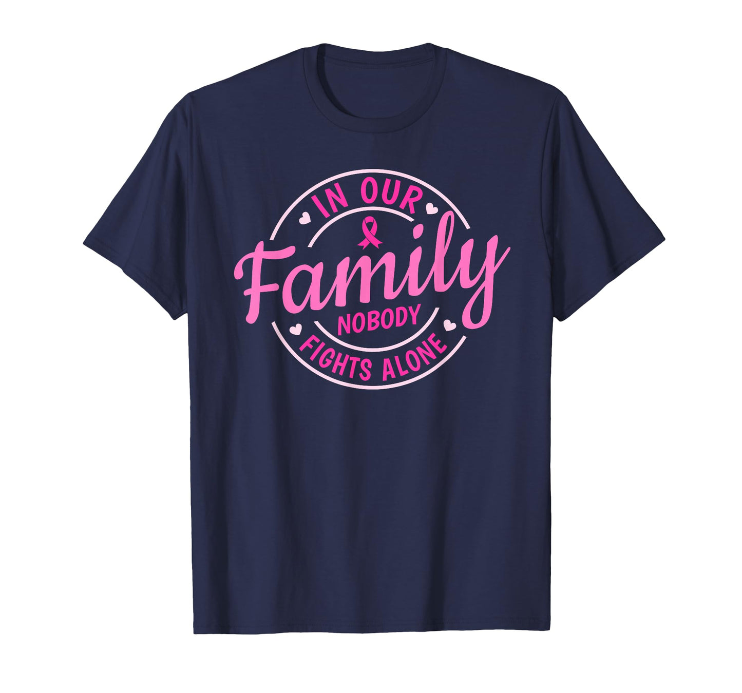 Breast Cancer Family Support Women Pink Ribbon Boxing Gloves T-Shirt