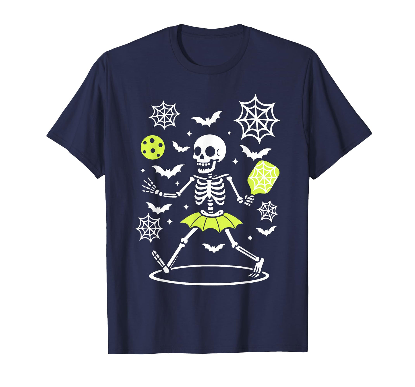 Pickleball Skeleton Halloween Sport Spooky Trick Or Treat T-Shirt