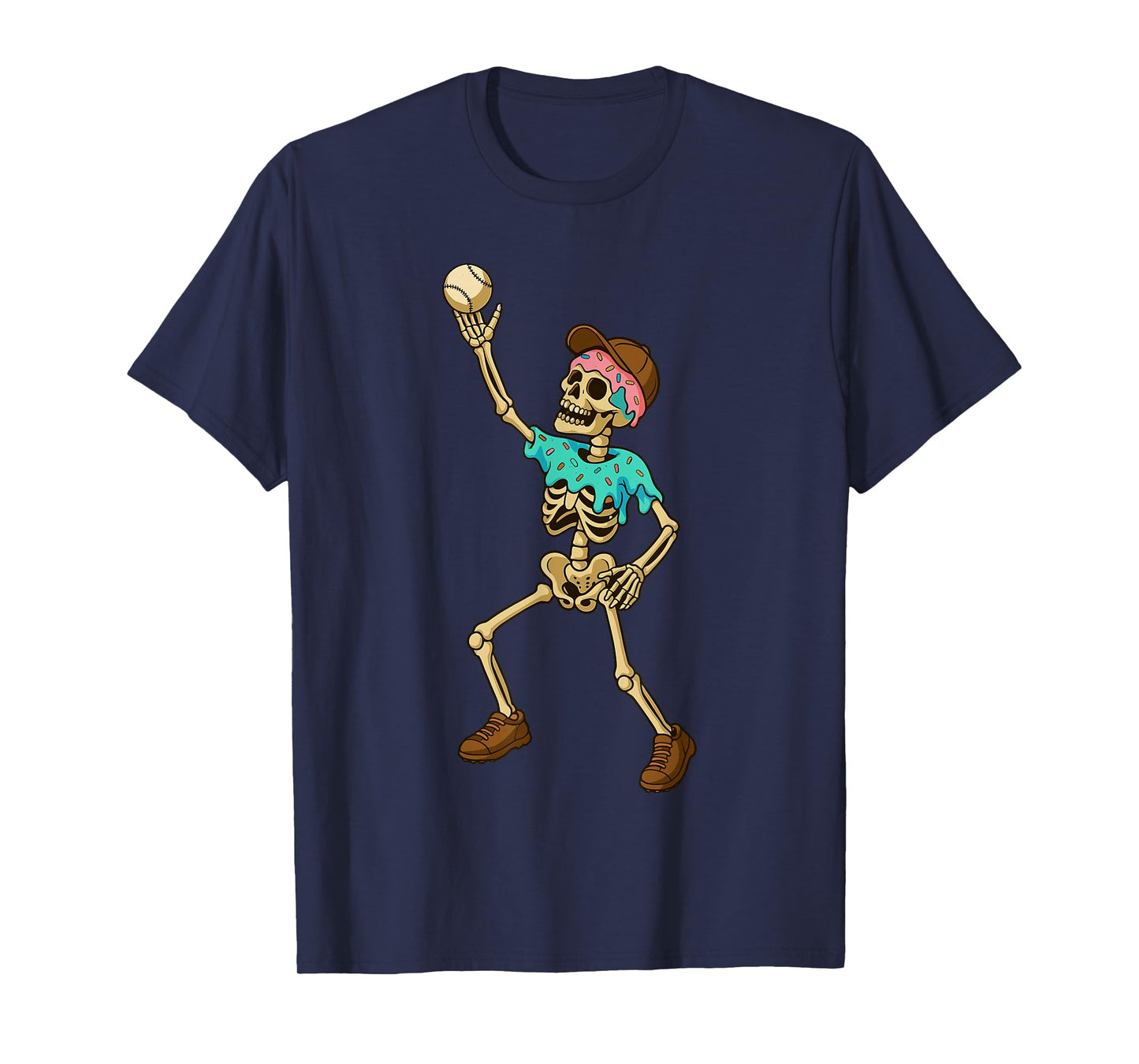 Baseball Lifestyle 101 Apparel Youth Ice Cream Drip Skeleton T-Shirt