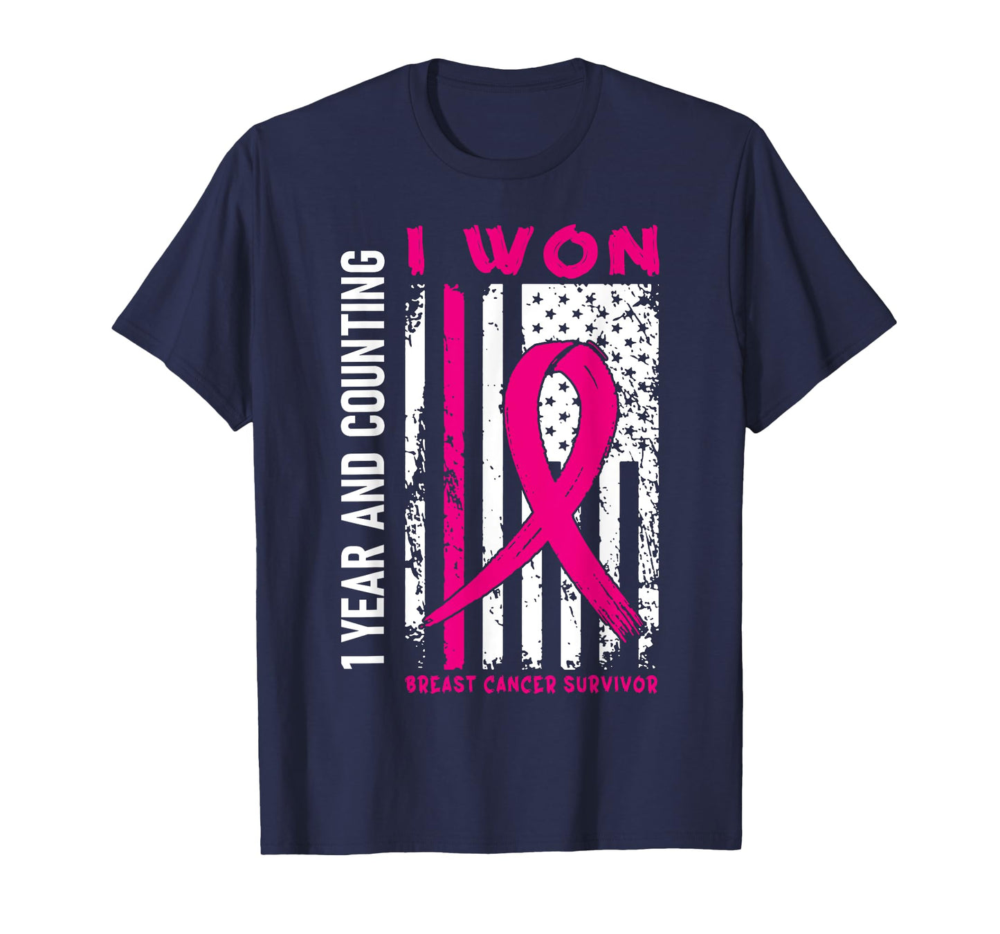 I Won Breast Cancer Survivor 1 Year Anniversary Counting T-Shirt