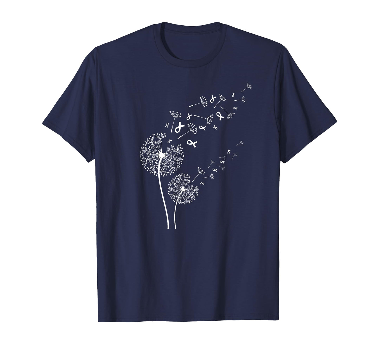 Dandelion Lung Cancer Awareness Month White Ribbons T-Shirt