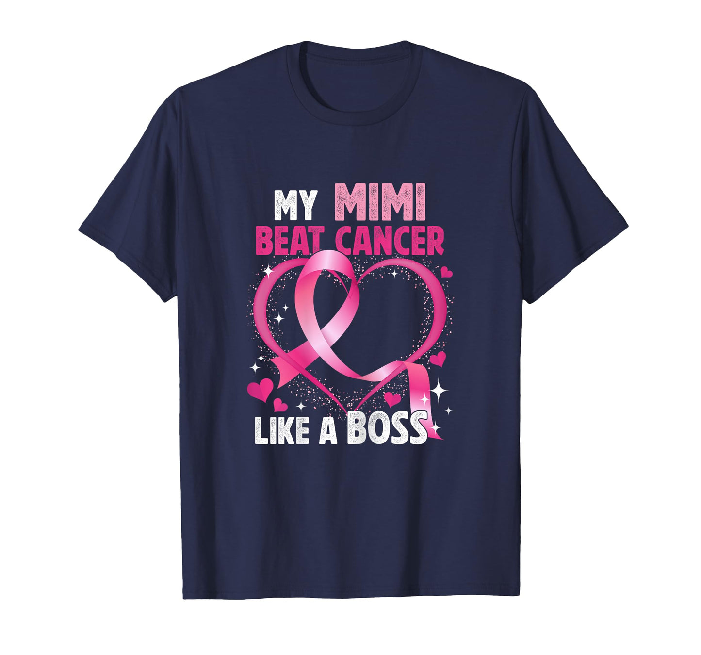 My Mimi Beat Breast Cancer Like A Boss Breast Cancer Warrior T-Shirt