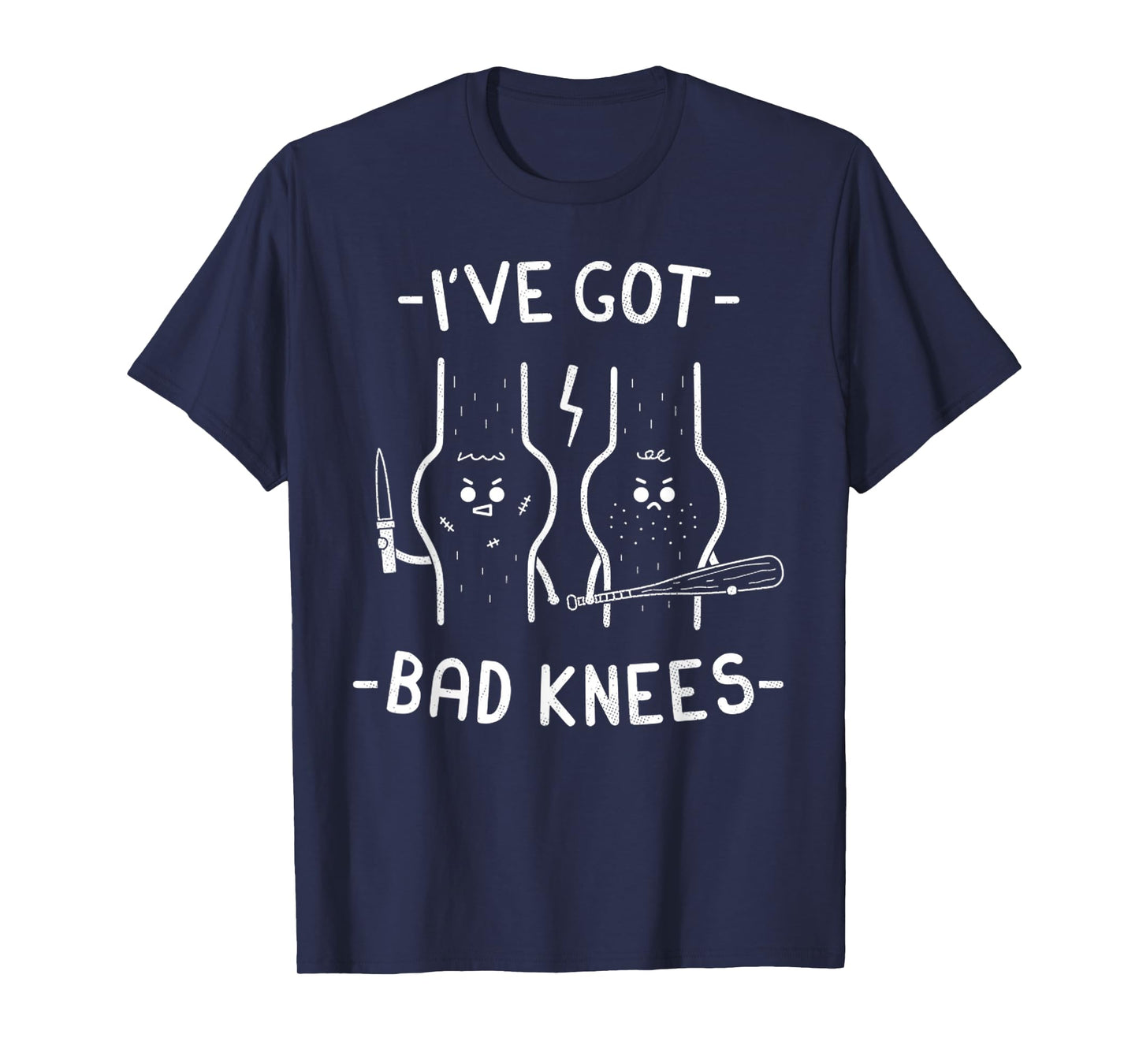 Vintage I've Got Bad Knees Fun Skeleton Knees Injury Jokes T-Shirt