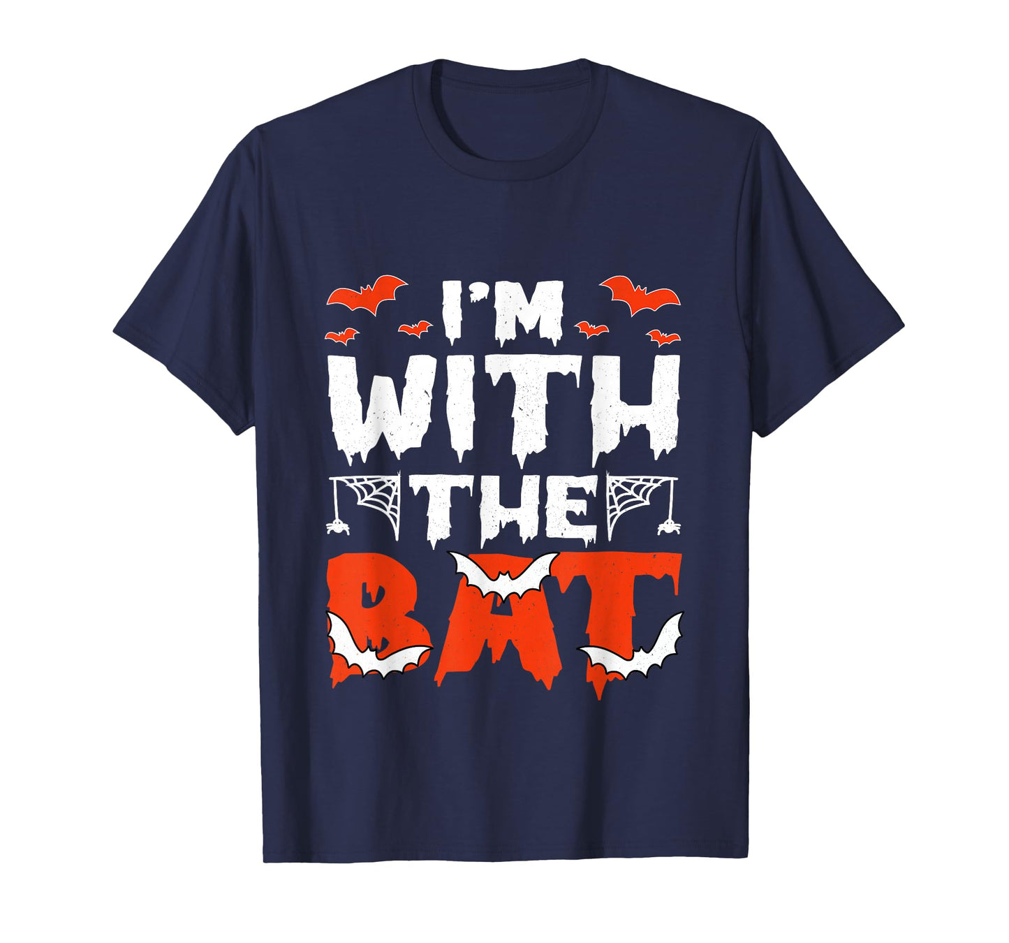 I'm with The Bat Funny Skeleton Halloween Matching Couple T-Shirt