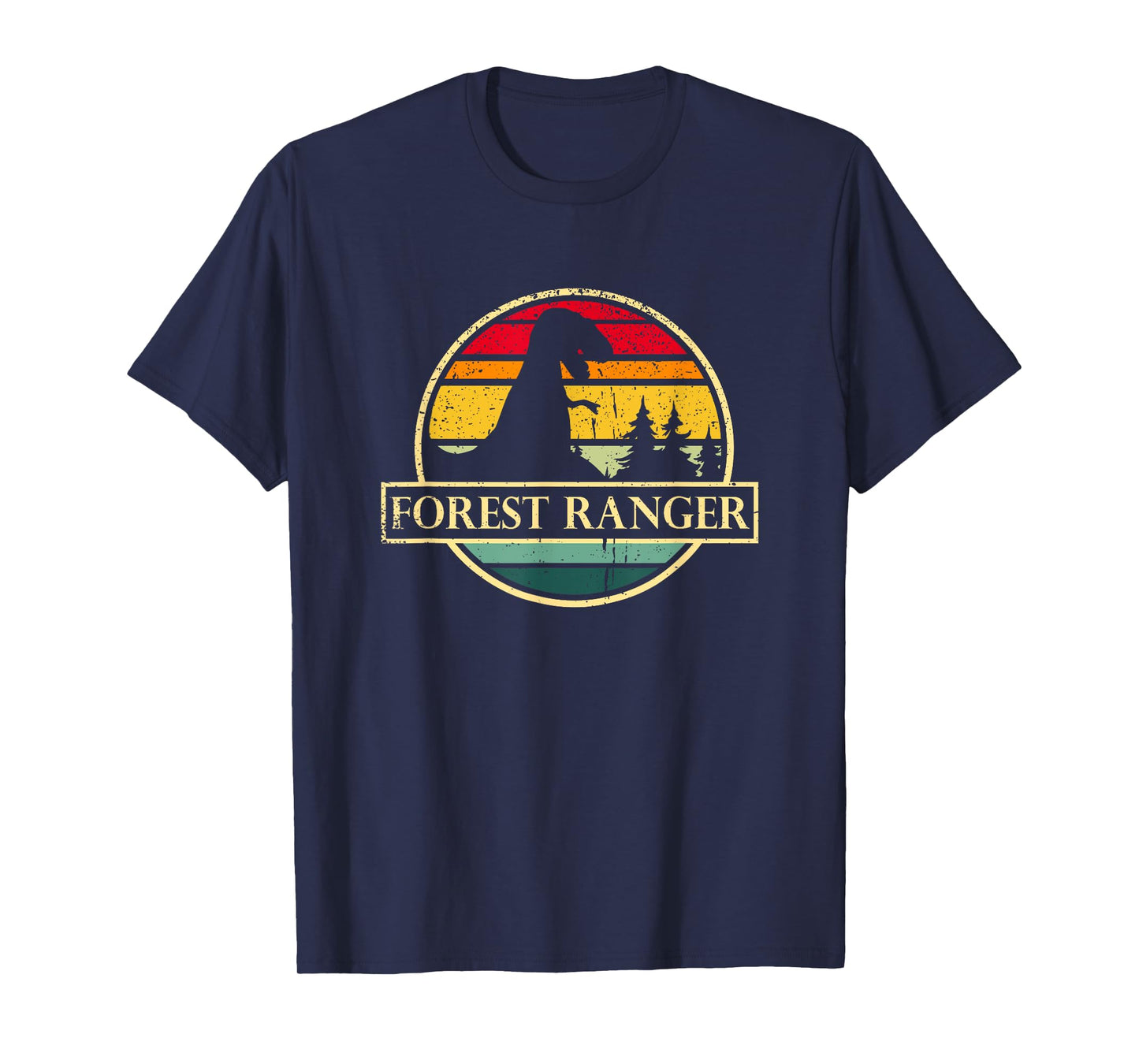 Retro Forest Ranger Dinosaur Vintage Forester Nature Camping T-Shirt