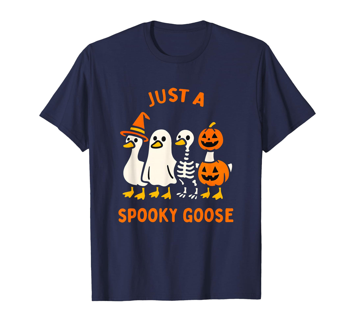 Just a Spooky Goose Silly Halloween Costume Funny Women Kids T-Shirt