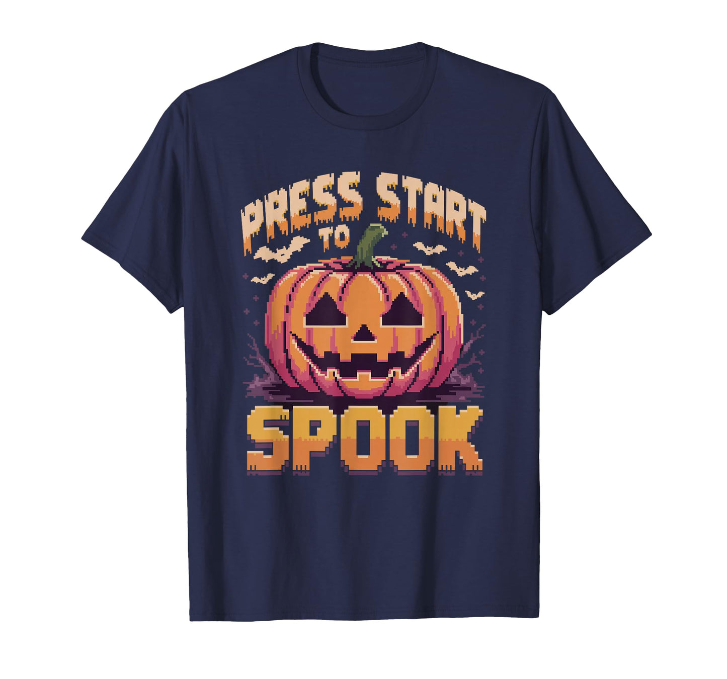 Press Start to Spook Halloween Pumpkin Arcade Gamer T-Shirt