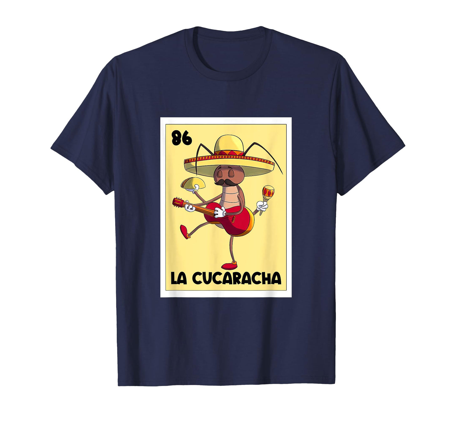 La Cucaracha Mexican Bingo Card Cockroach With Taco & Beer T-Shirt