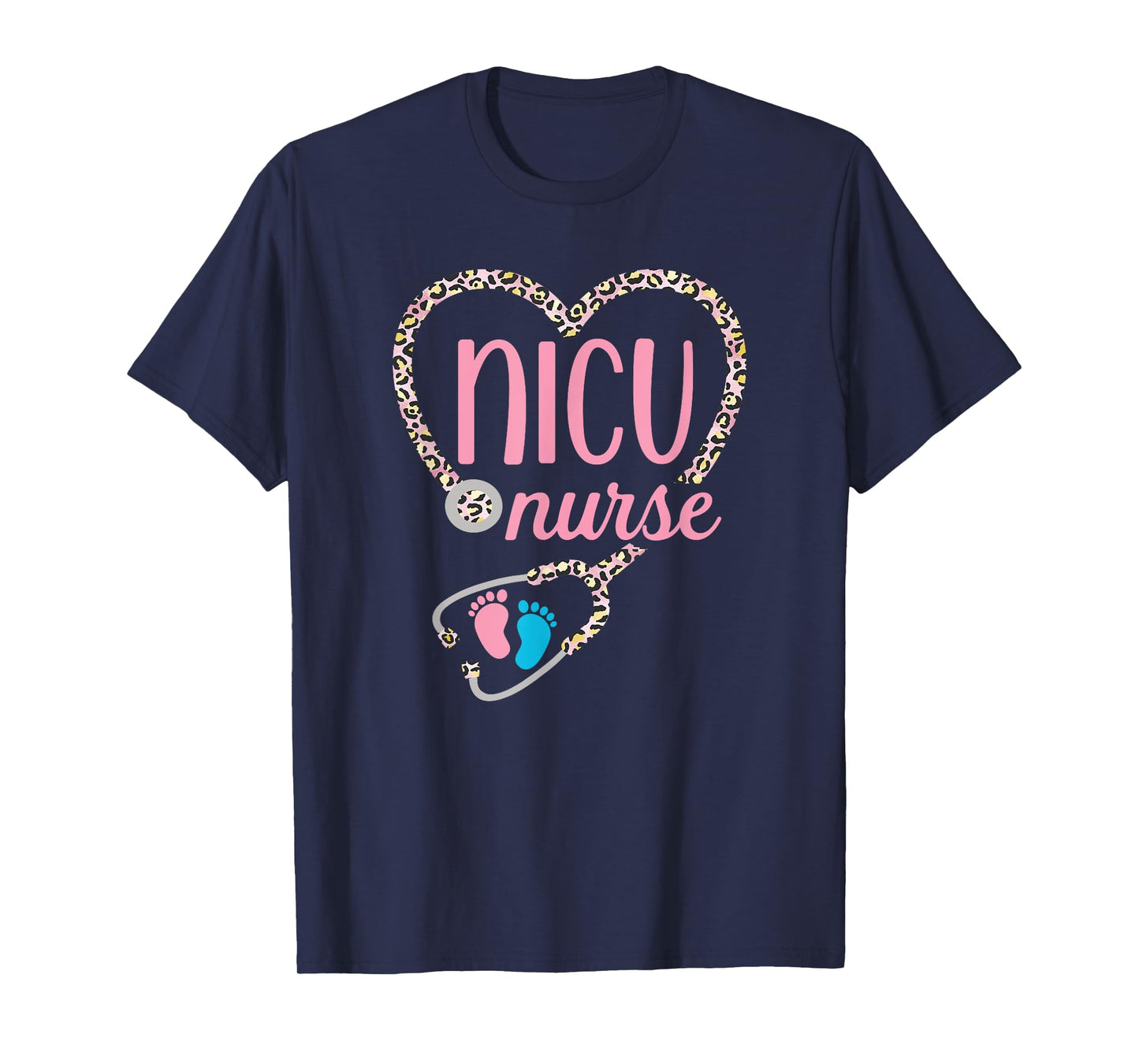 NICU Nurse Nursing Neonatal Leopard Pattern Design T-Shirt