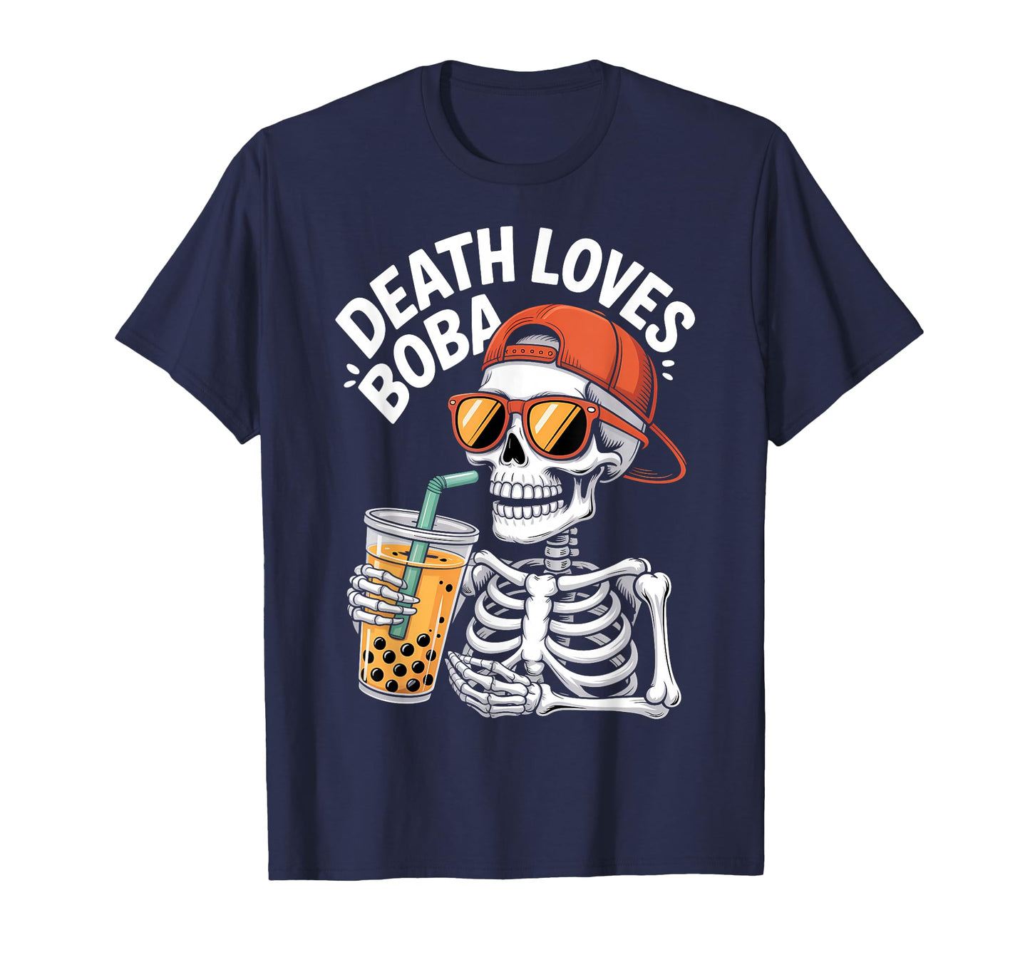 Funny Halloween Skeleton Boba Tea Costume T-Shirt