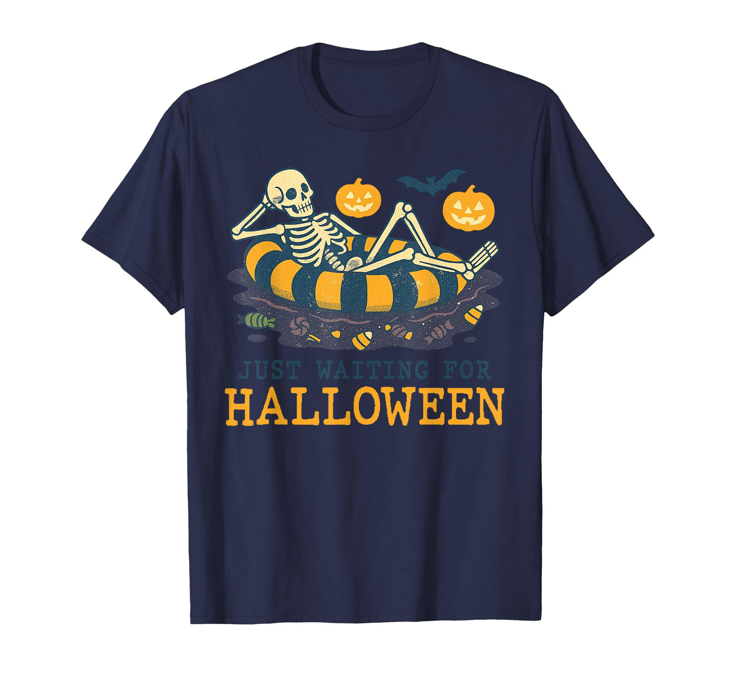 Spooky Summer Skeleton Just Waiting for Halloween T-Shirt