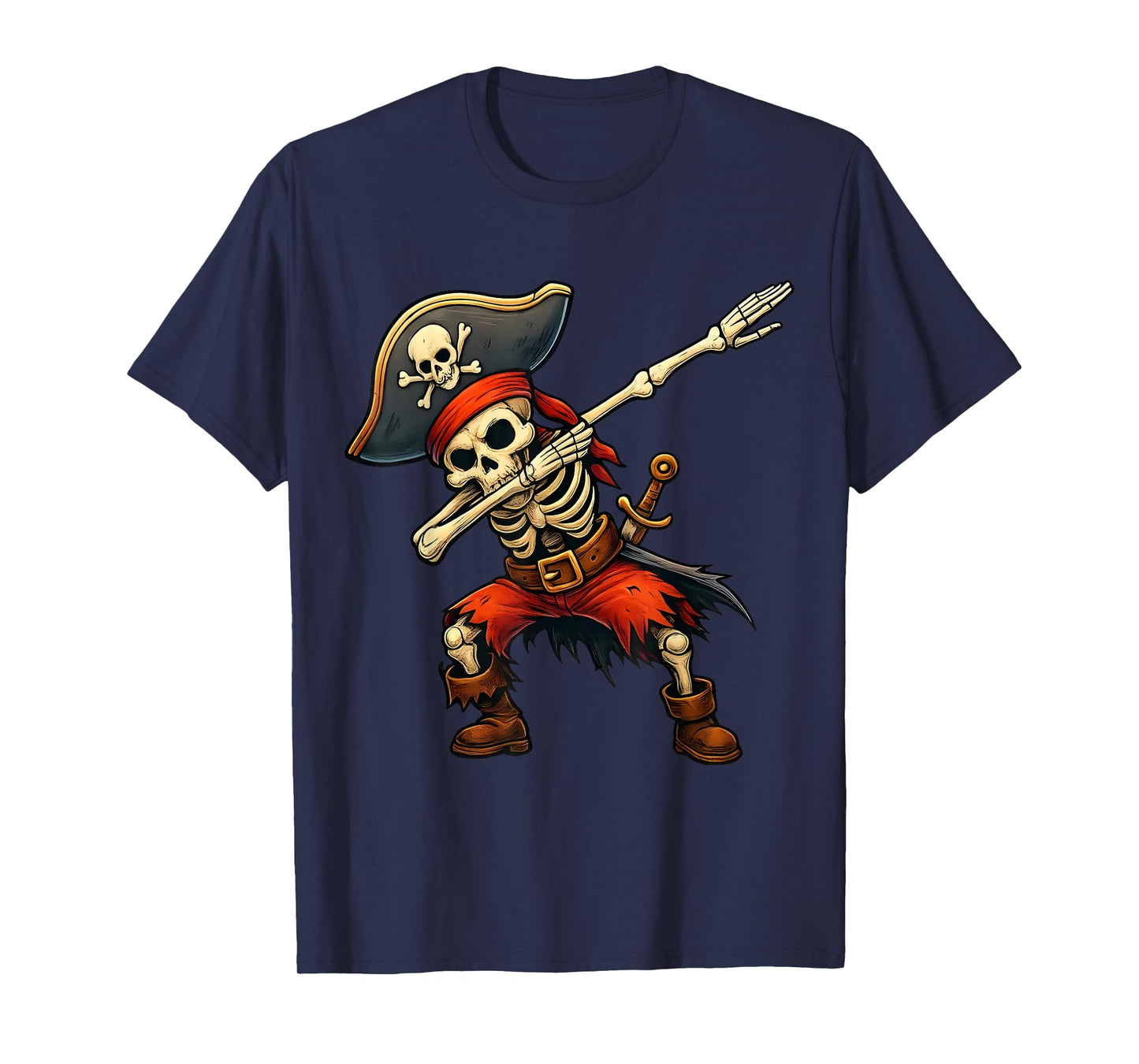 Dabbing Skeleton Pirate Halloween Kids Pirate T-Shirt