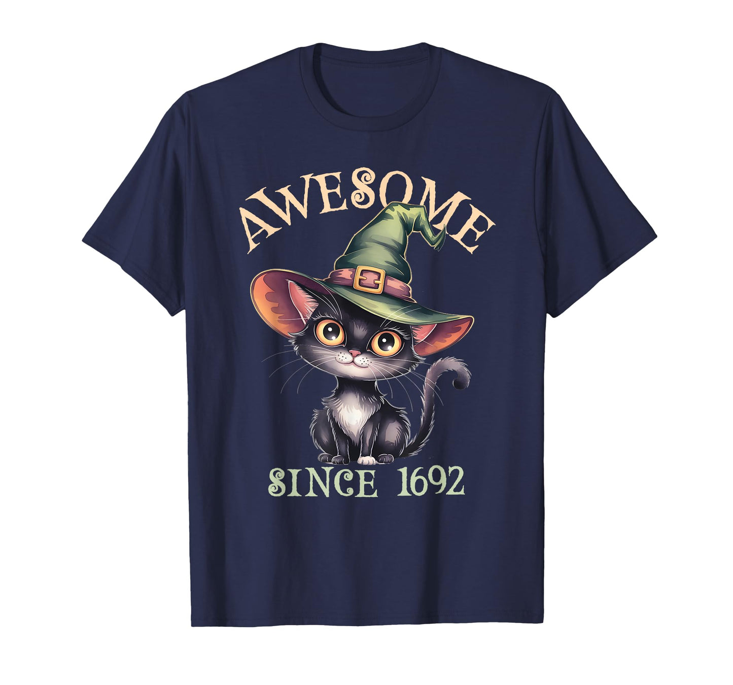 Kawaii Awesome Cat Witch Since 1692 Creepy Wicca Team T-Shirt