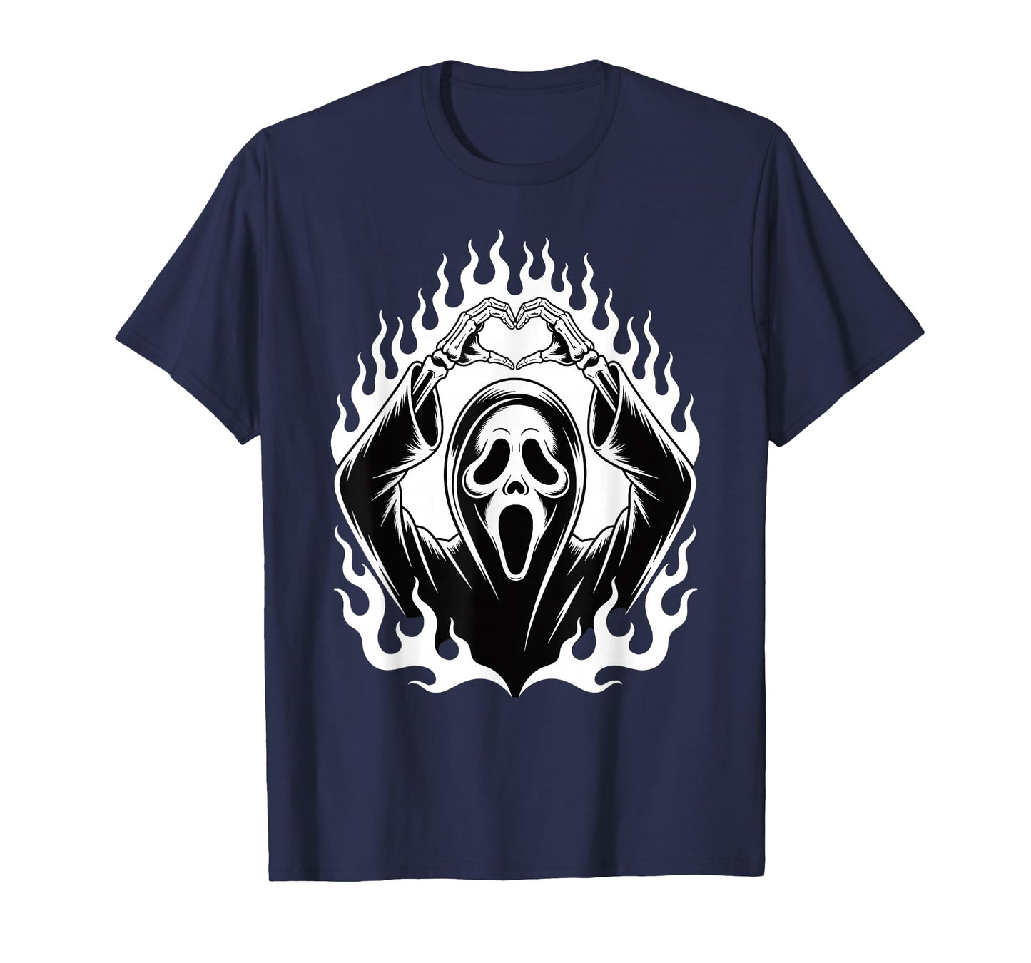 Halloween Scary Face Horror Creepy Ghost Heart Hands Spooky T-Shirt
