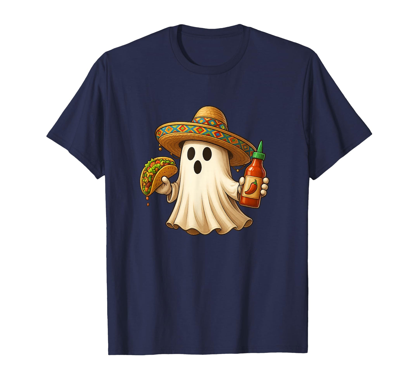 Tacos Halloween Mexican Food Halloween Tacos Chef Ghost T-Shirt