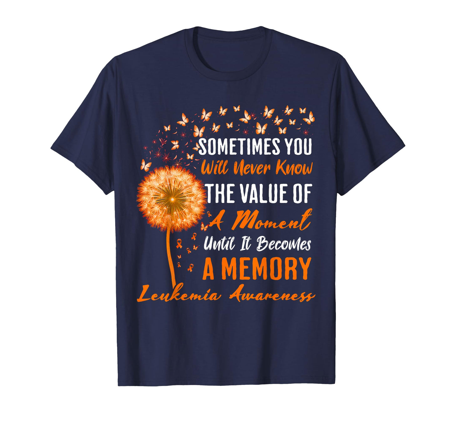 Memory Orange Ribbon Leukemia Cancer Awareness T-Shirt