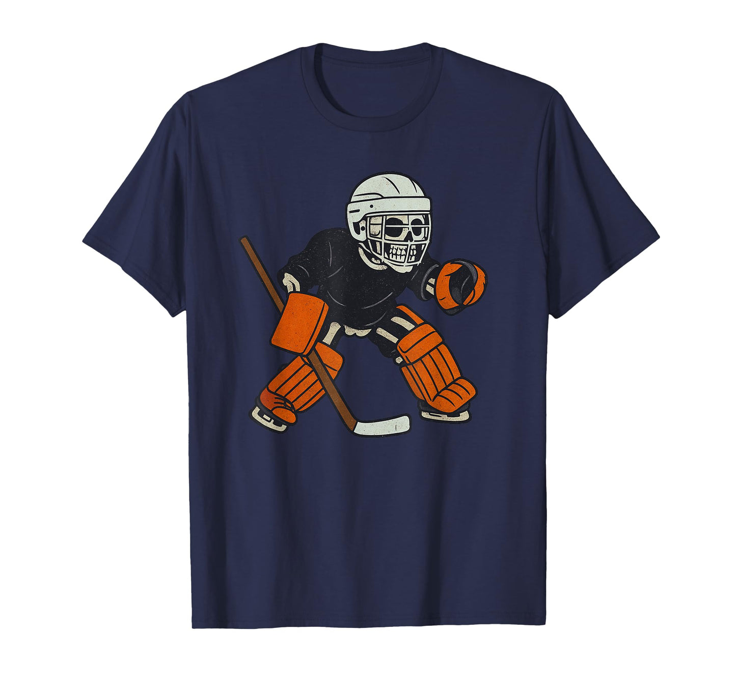 Vintage Halloween Skeleton Ice Hockey Funny Spooky Costume T-Shirt