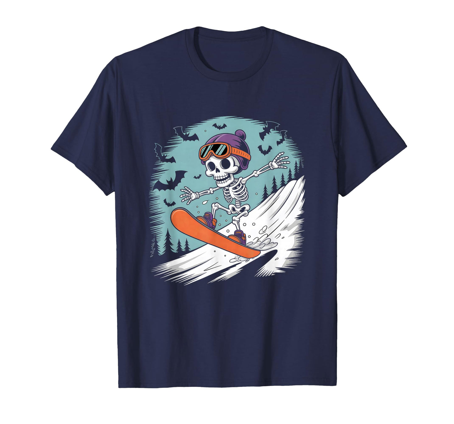Halloween Skeleton Snowboard T-Shirt