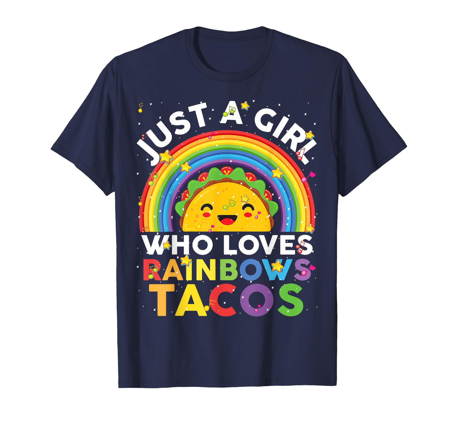 Taco-Shirt Funny Just A Girl Who Loves Rainbow And Taco Kids T-Shirt