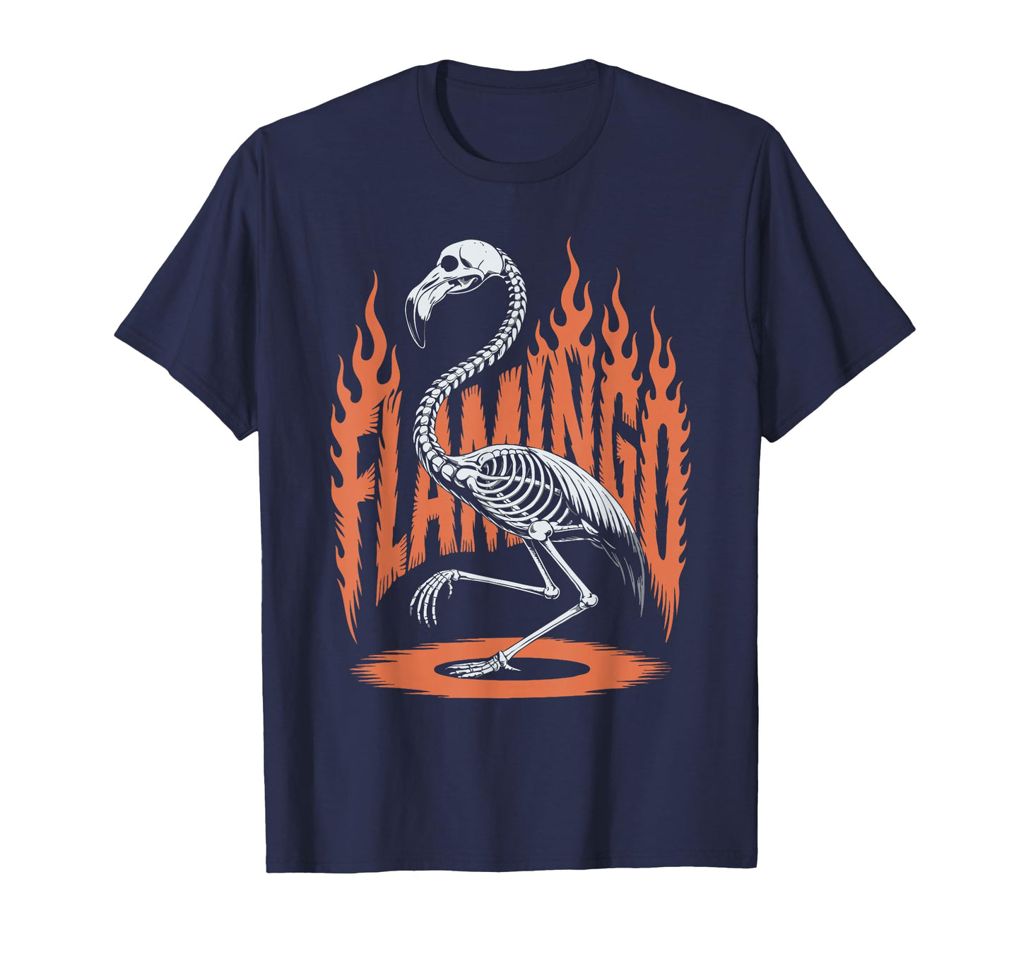 Spooky Flamingo Skeleton Halloween T-Shirt