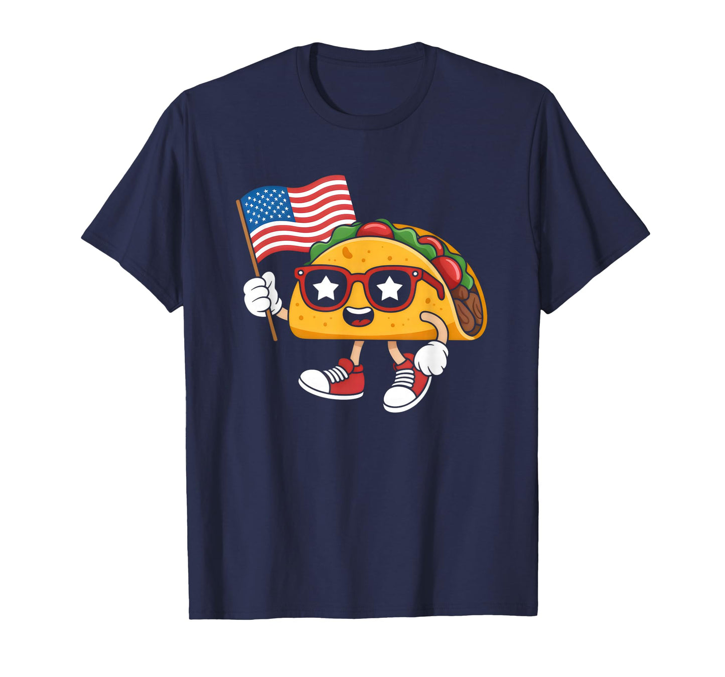 Patriotic Kawaii Taco Independence Day 4th of July Foodie T-Shirt