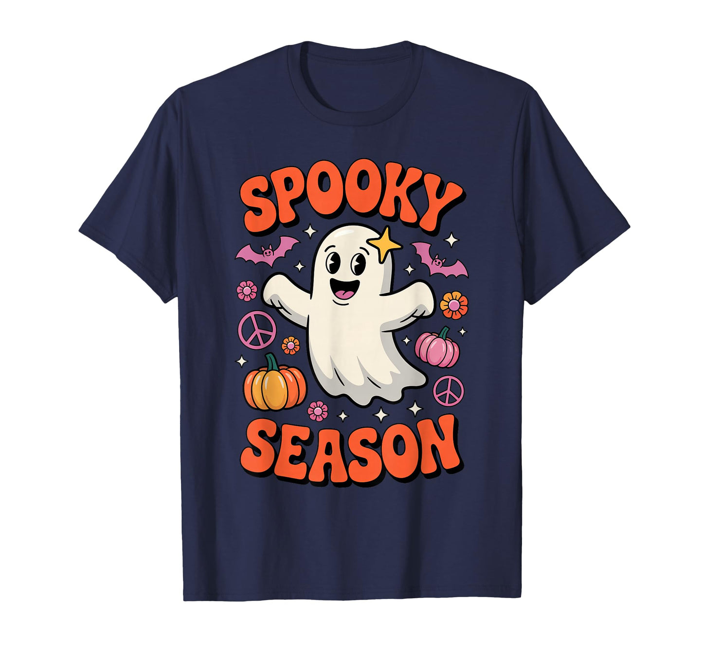 Funny Halloween Ghost Spooky Season Pumpkins Jack-o-Lantern T-Shirt