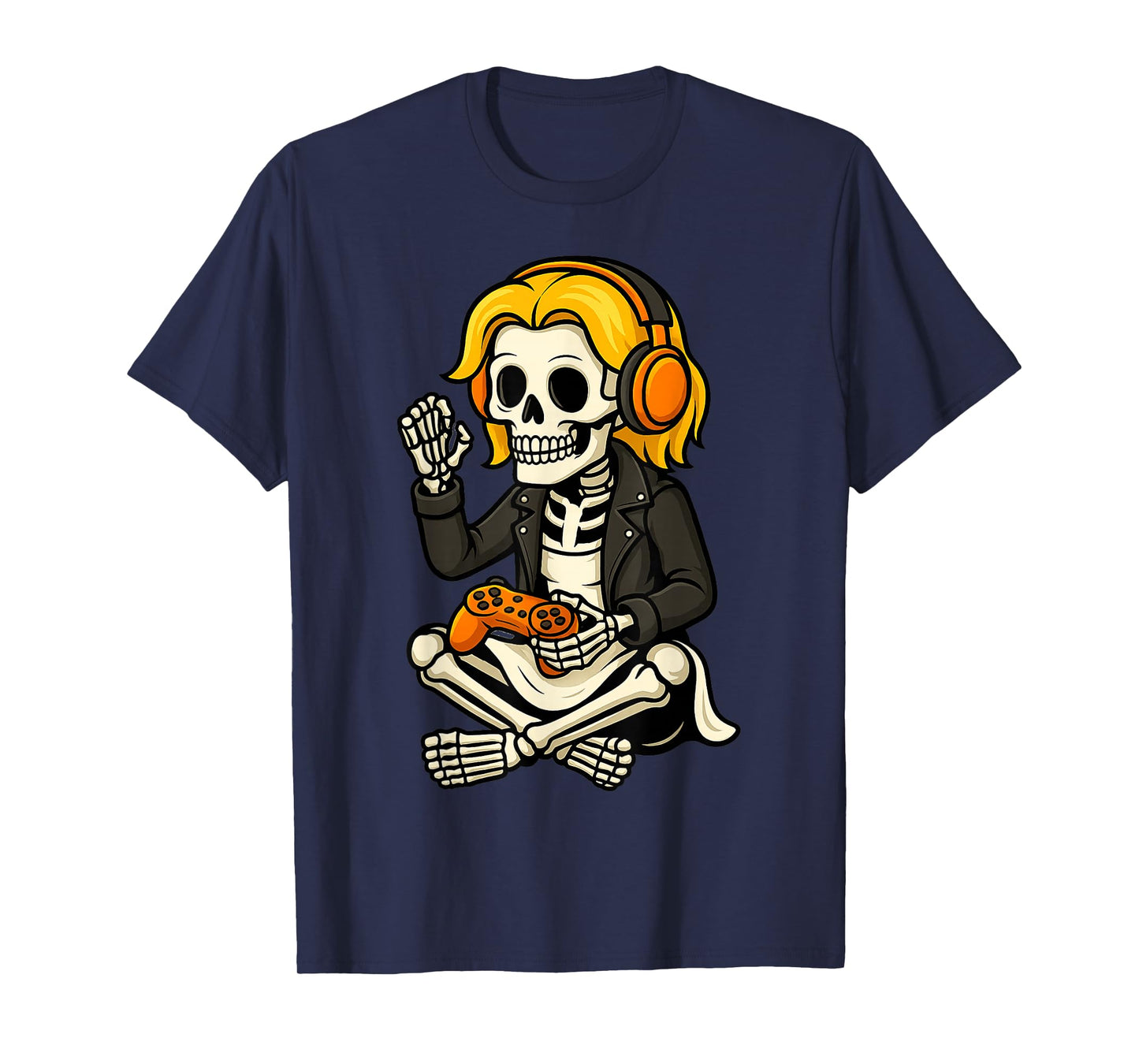 Halloween Skeleton Gamer Video Gaming Funny Skeleton Gaming T-Shirt