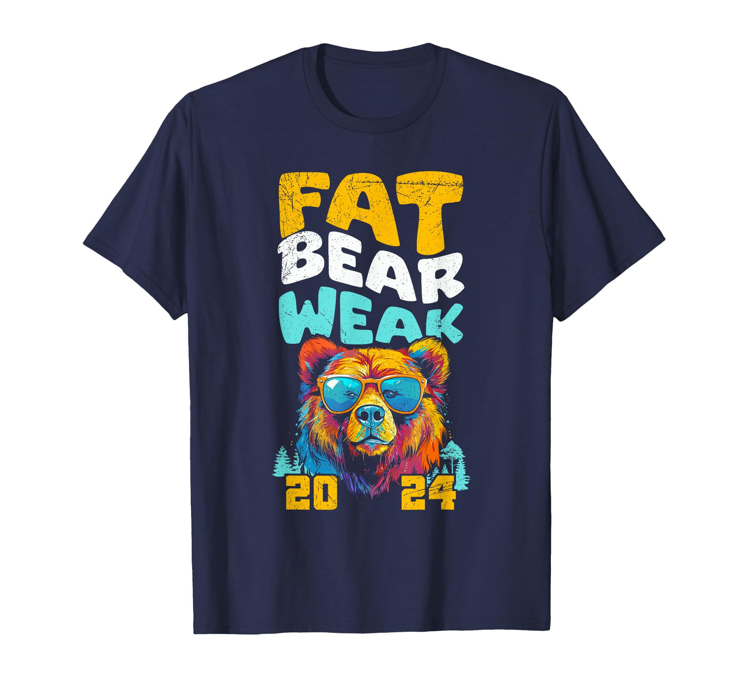 Fat Bear Week Colorful Bear 2024 Nature Forest Lover T-Shirt