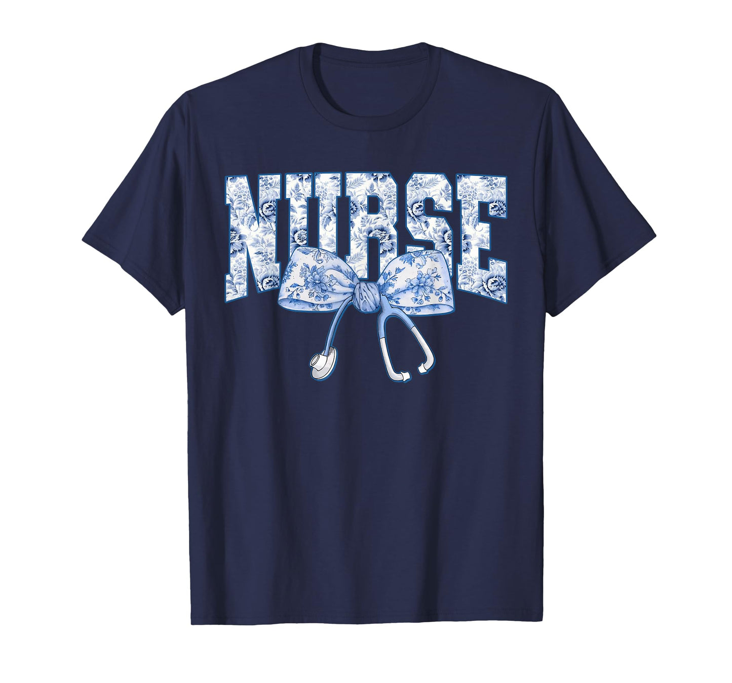 Nurse Coquette Bow Blue Stethoscope Nursing Medical Doctor T-Shirt