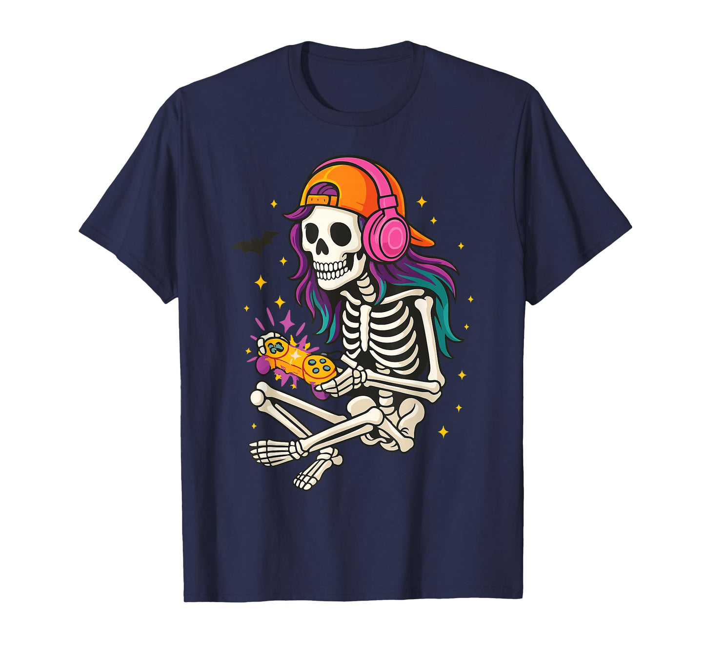 Gamer Girl Skeleton Halloween Video Game Costume T-Shirt