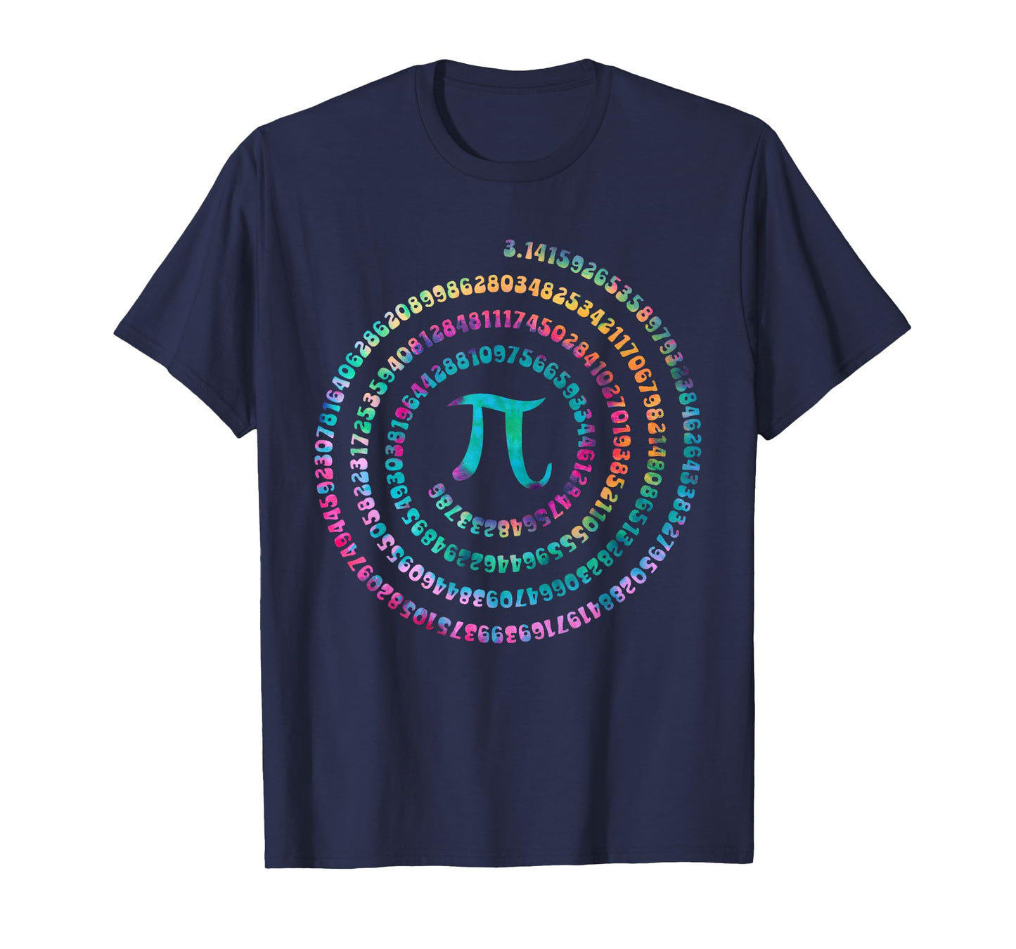 Funny Pi Day Spiral Pi Math Design for Pi Day 3.14 Tie Dye T-Shirt