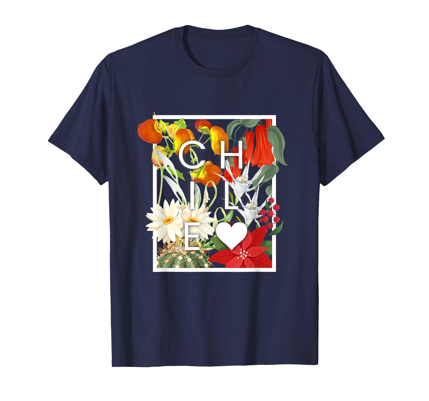 Flowers of Chile Word Art - Chilean Pride T-Shirt