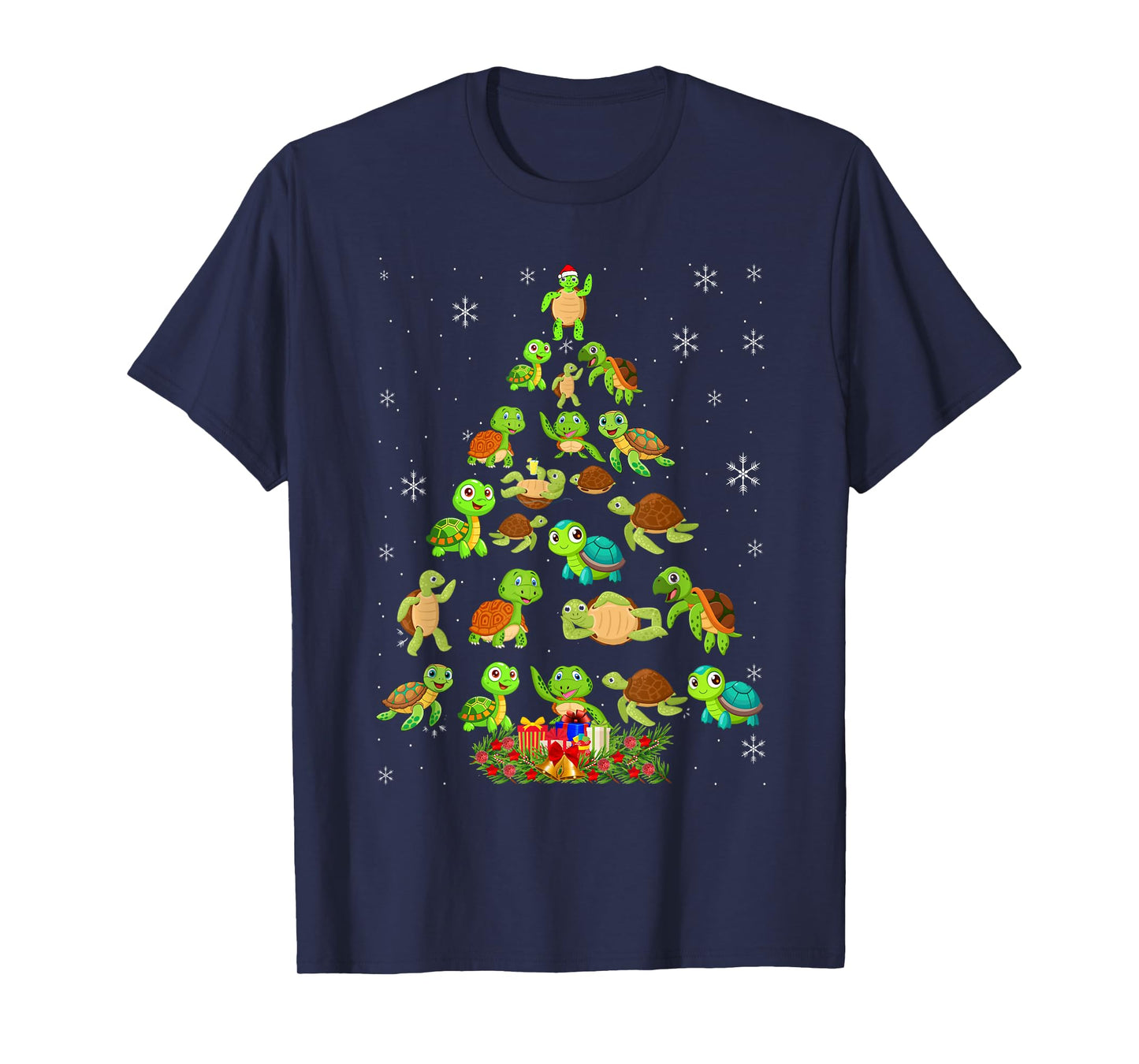 Sea Turtle Christmas Tree Matching Family Xmas Tree T-Shirt