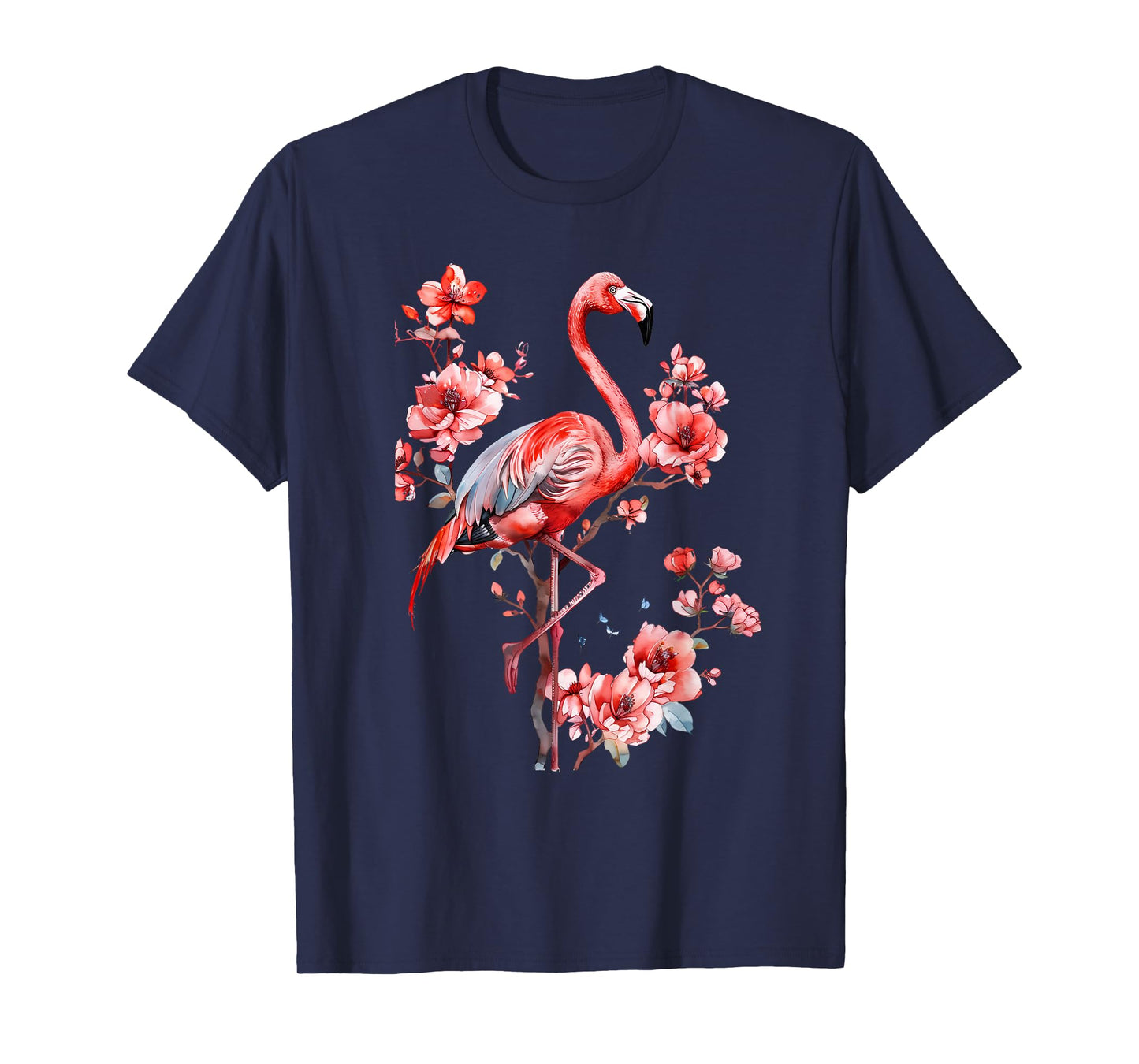 Flamingo Bird Floral Flamingo Lover Motif Nature Artwork T-Shirt