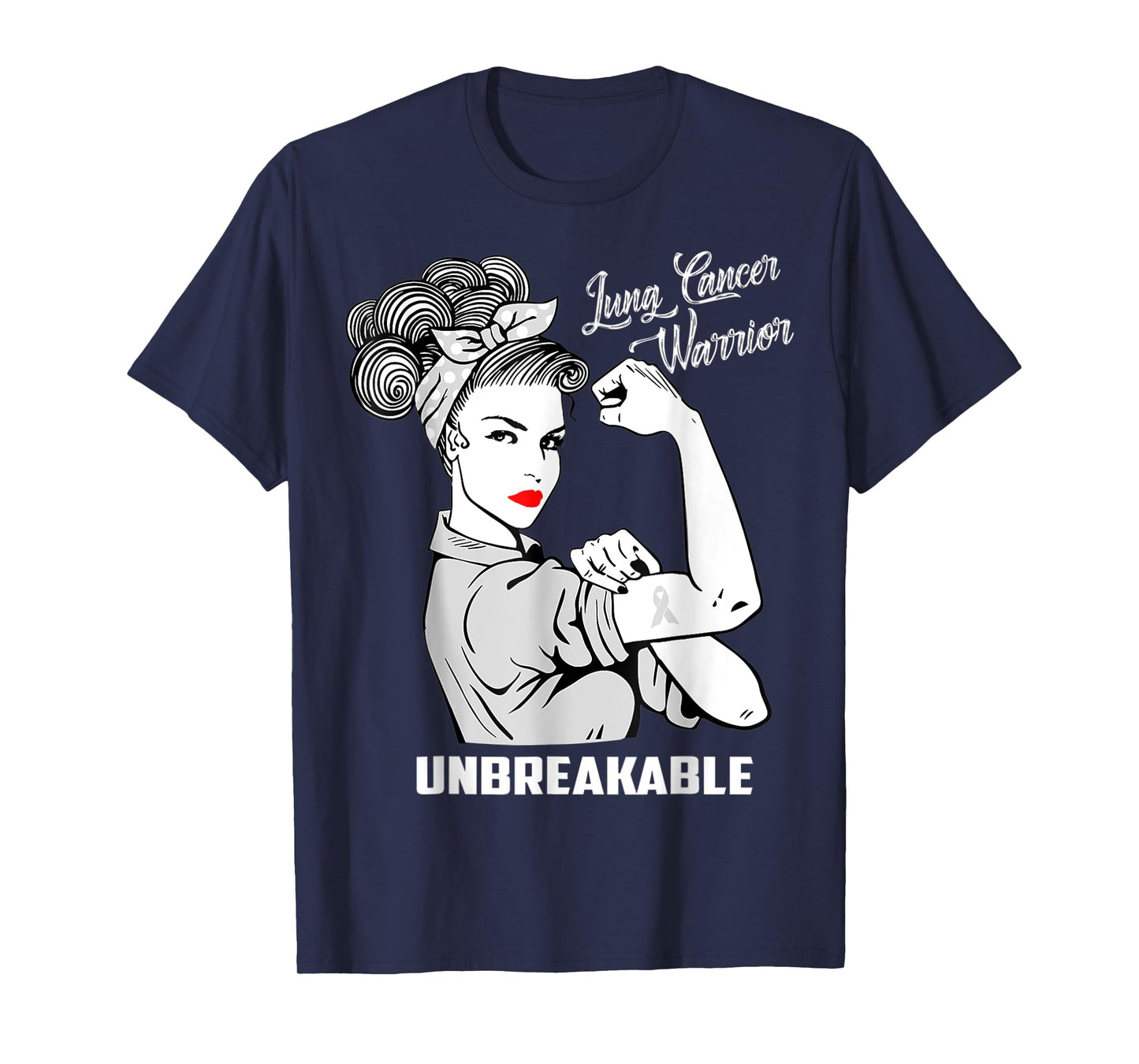 Lung Cancer Warrior Unbreakable Awareness Gift T-Shirt