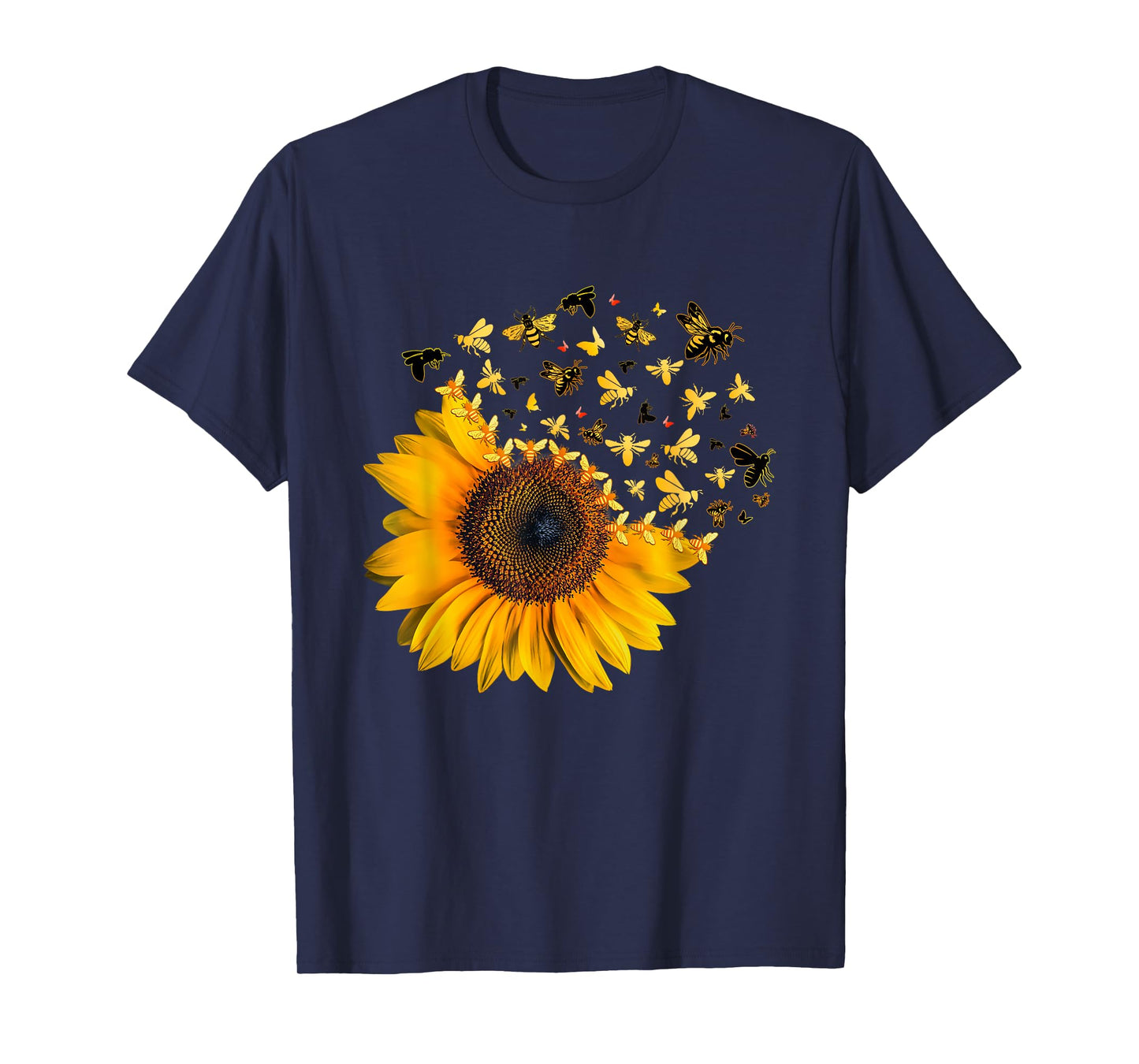 Bee Sunflower Lover Bumblebee Honey Bees Design T-Shirt
