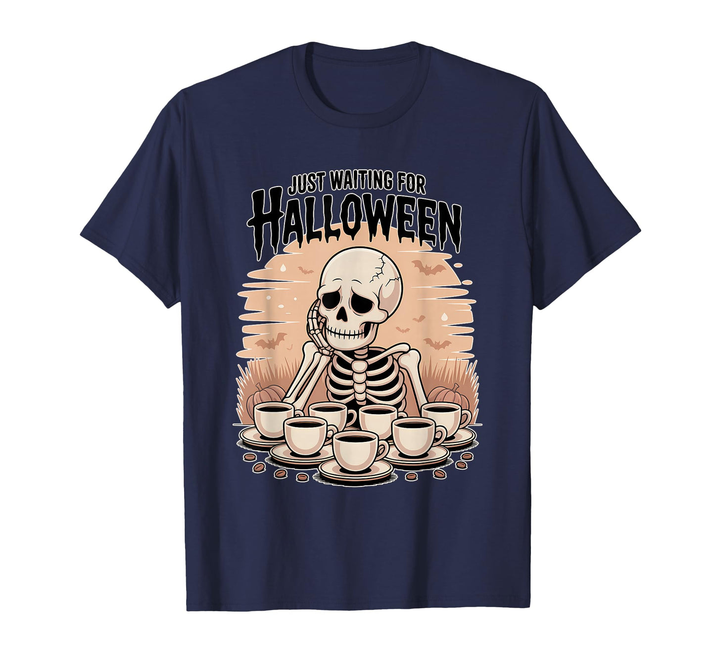 Just Waiting for Halloween Skeleton T-Shirt