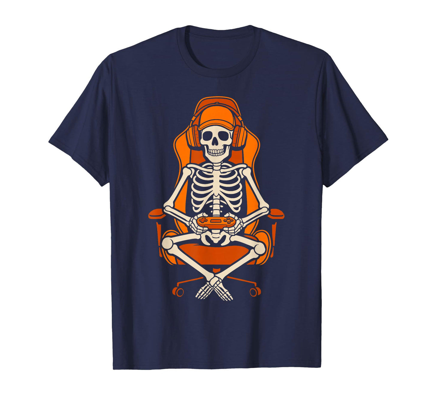 Skeleton Gamer Halloween Video Gaming Boys Girls Men Women T-Shirt