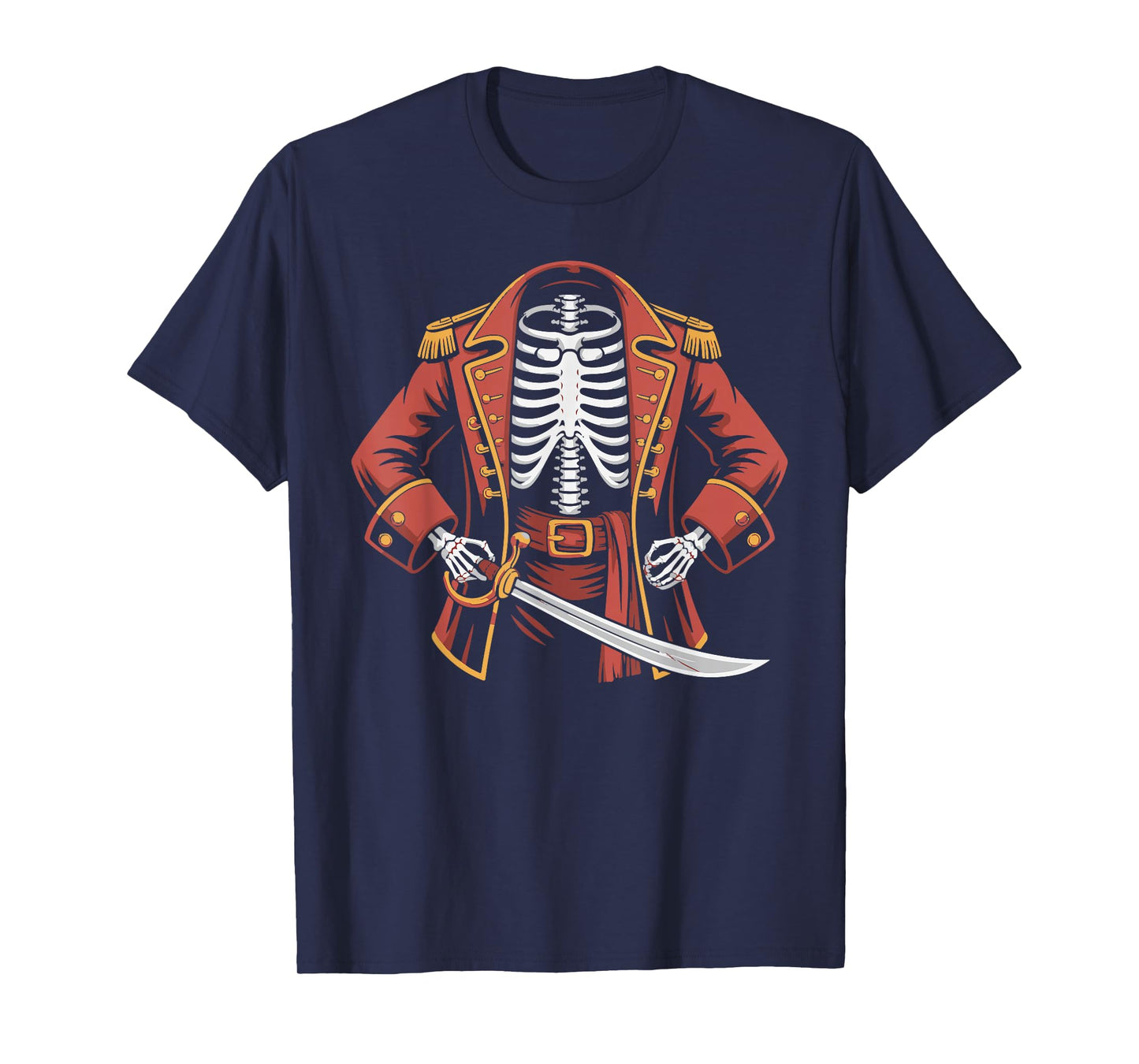 Funny Skeleton Pirate Costume Caribbean Cruise Halloween T-Shirt