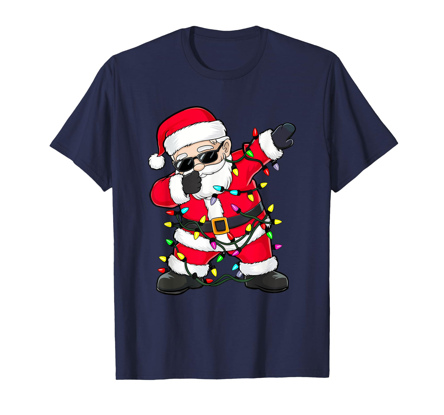 Dabbing Santa Shirt XMas Lights Girls Boys Kids Christmas T-Shirt