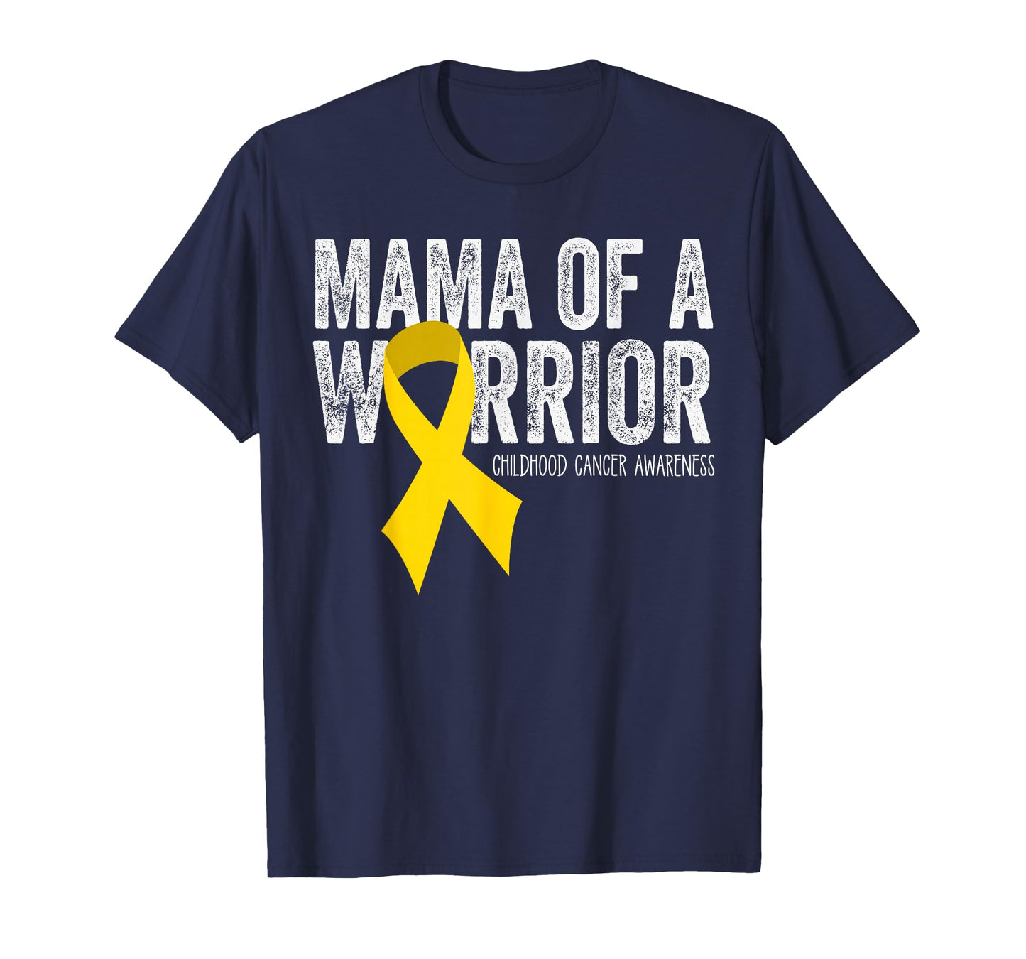 Mama of a Warrior Childhood Cancer T Shirt Ribbon Oncology T-Shirt