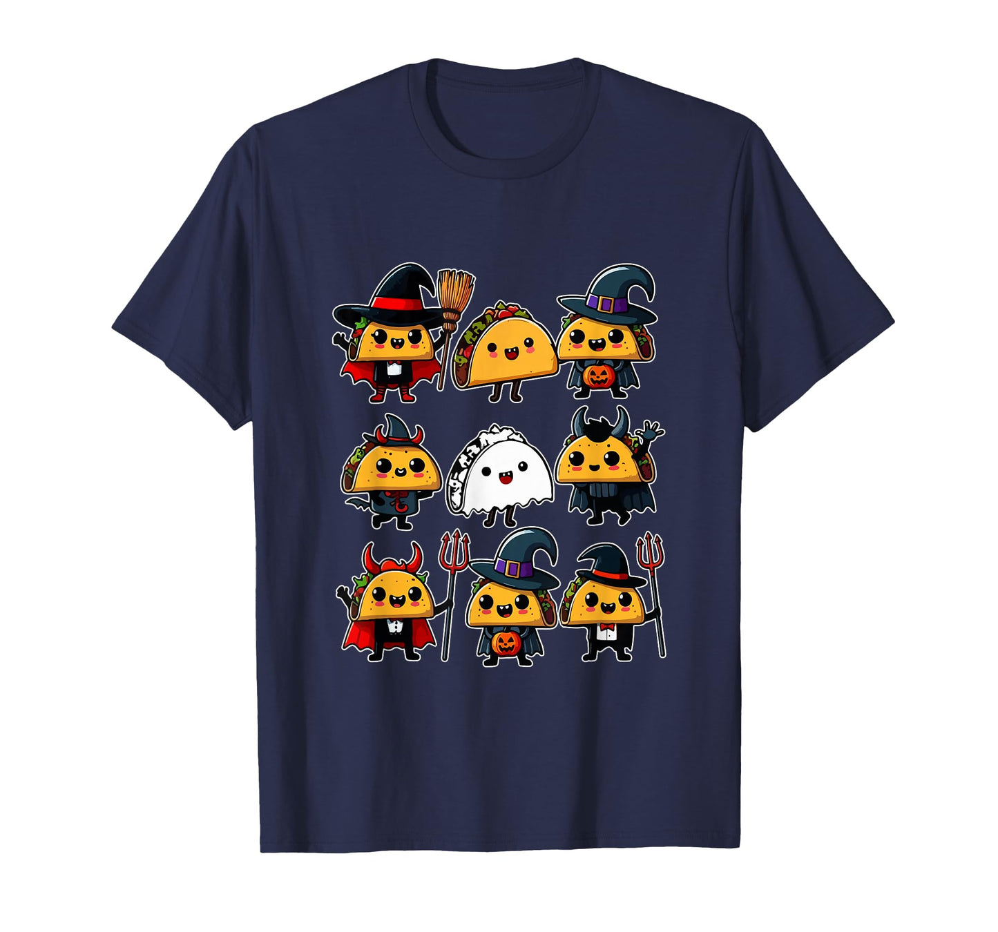 Group Tacos Cosplay Witch Boo Ghosts Halloween Food T-Shirt