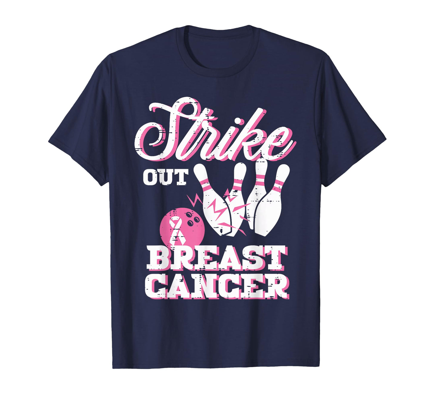 Strike Out Breast Cancer Bowling Awareness Women Men Kids T-Shirt